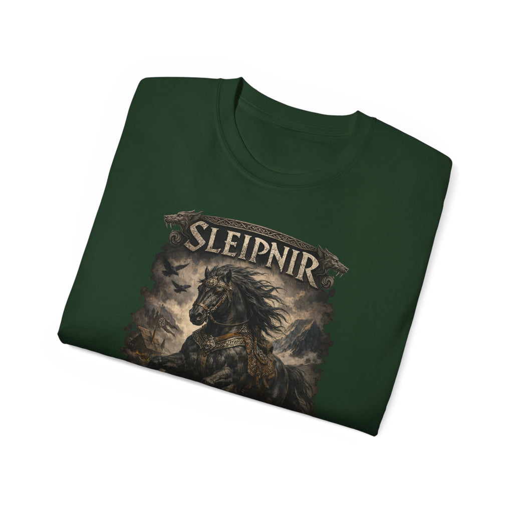 Sleipnir Norse Mythology Cotton T-Shirt —Odin’s Eight-Legged Horse