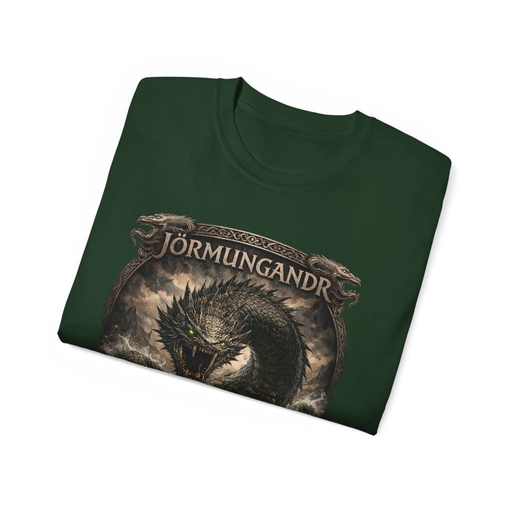 Jörmungandr Norse Mythology Cotton T-Shirt – Serpent of Midgard