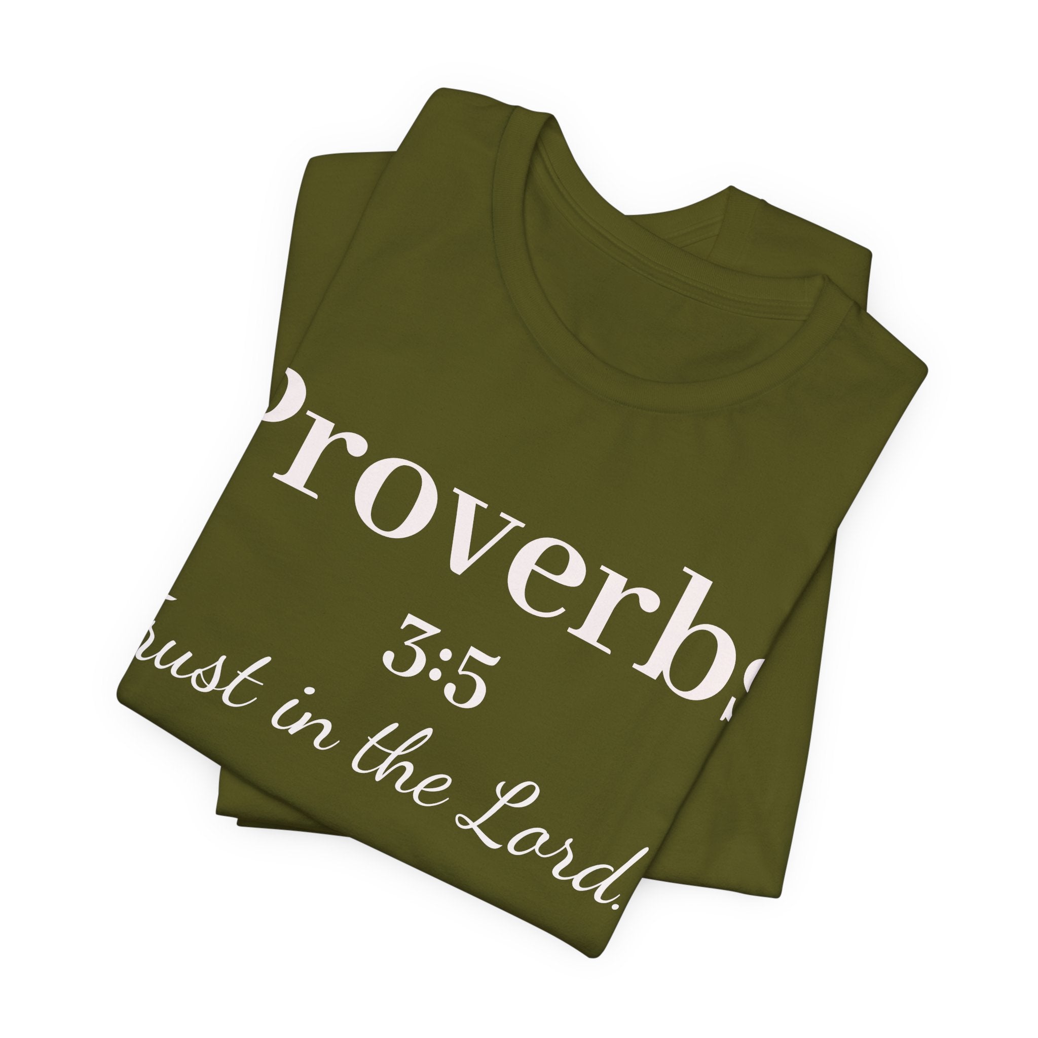 Proverbs 3:5 Tee — Minimal Christian Scripture Short Sleeve Shirt
