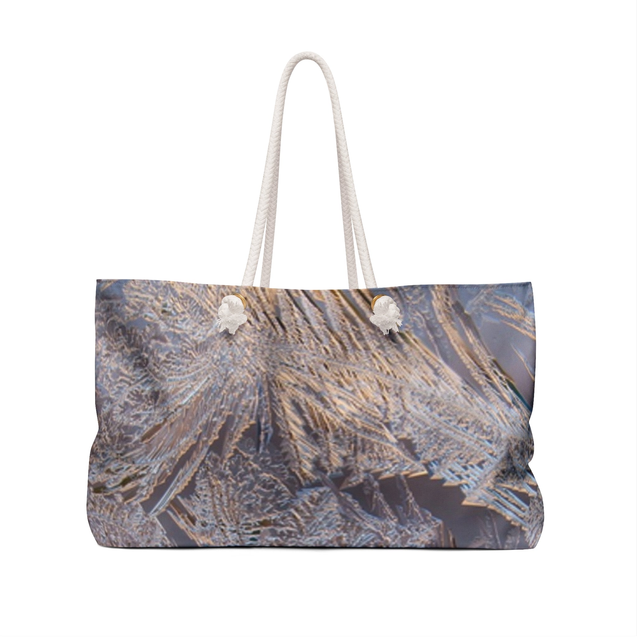 Frosted Fern Weekender Bag — Winter Nature Travel Tote