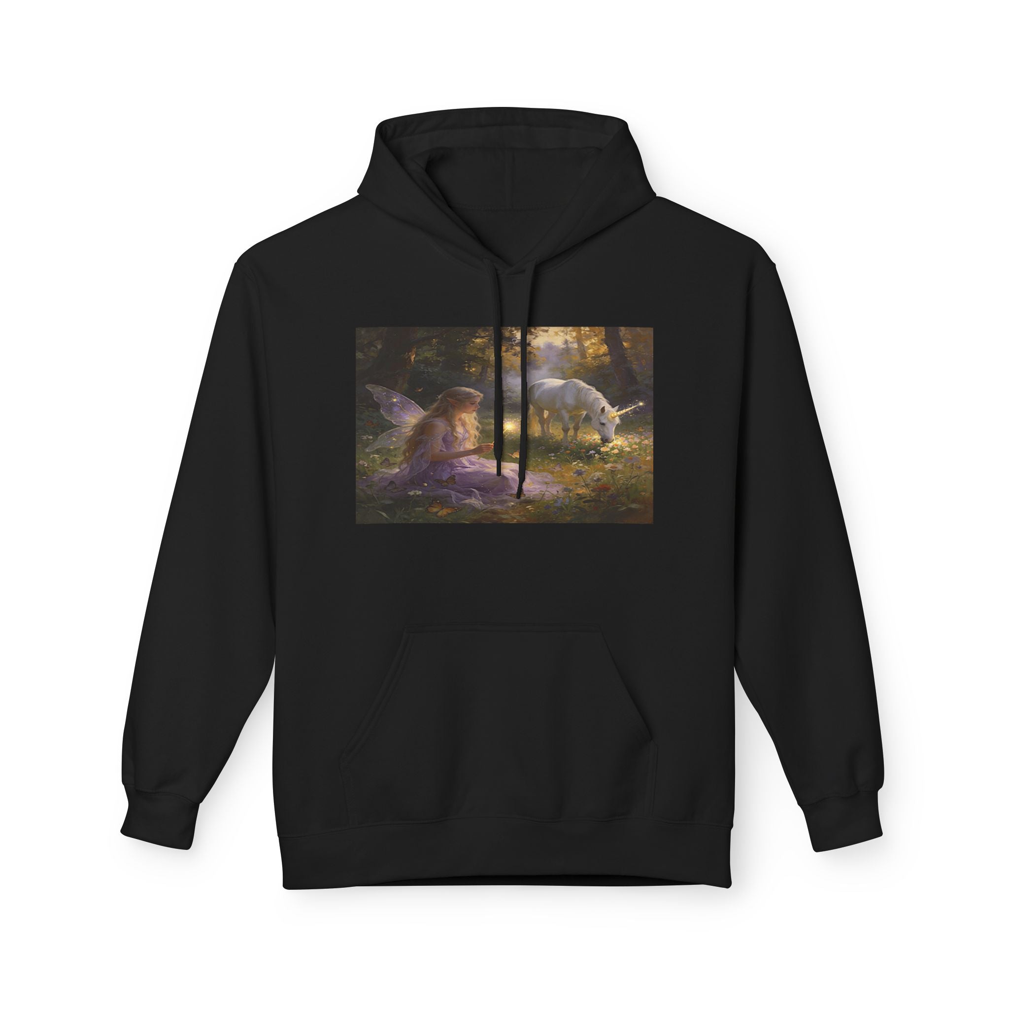 Mystical Unicorn Forest Hoodie — Ethereal Fantasy Art Pullover