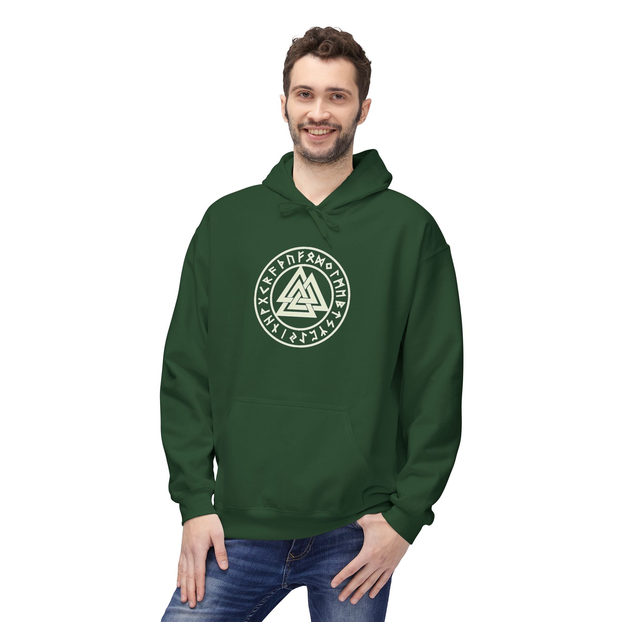 Viking  Rune Hoodie — Valknut Rune  — Norse Viking Symbol for the slain warrior