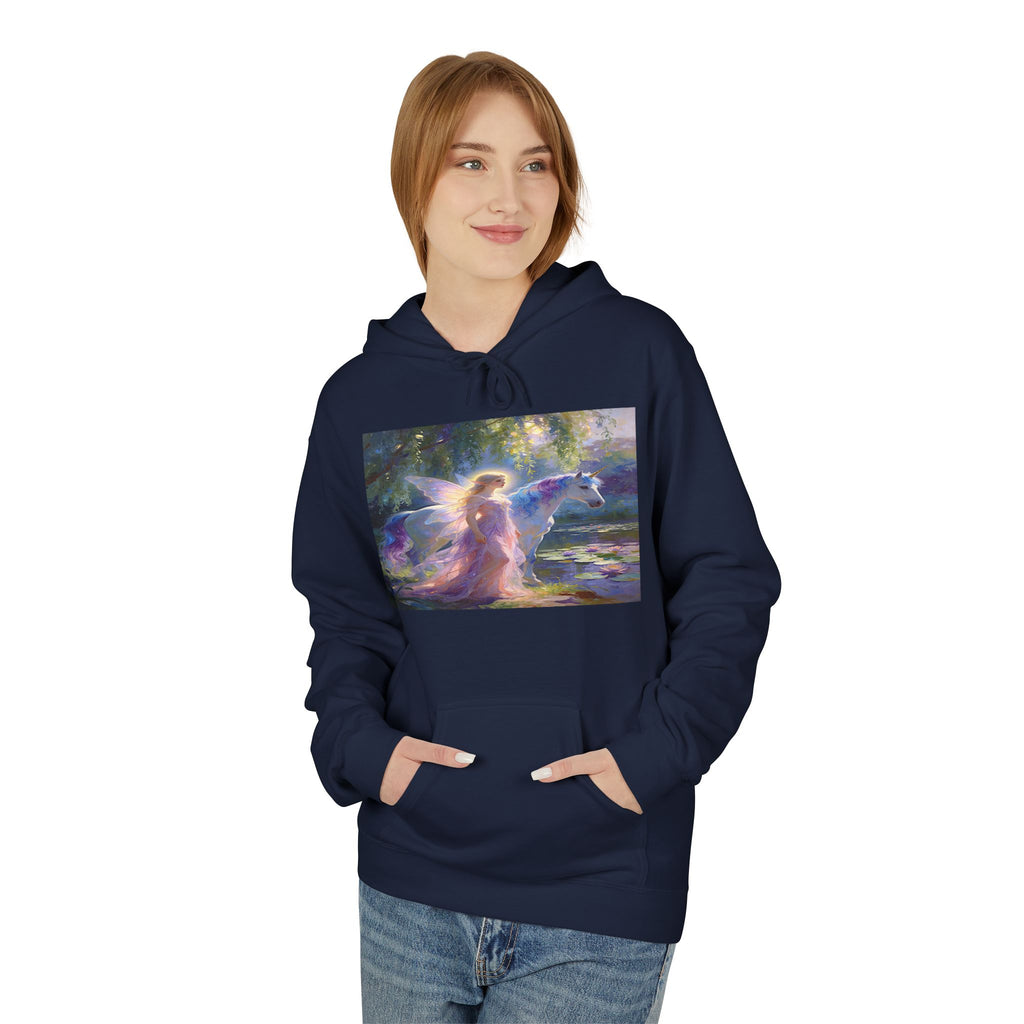 Mystic Waterfall Hoodie — Ethereal Nature Graphic Pullover