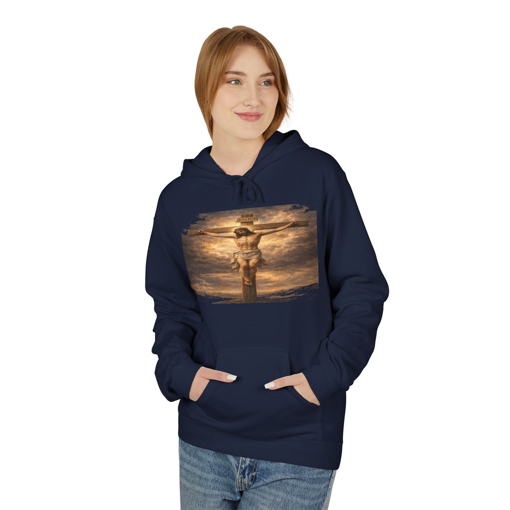 Jesus Christ on the Cross -Hoodie — Christian Faith Inspirational Pullover