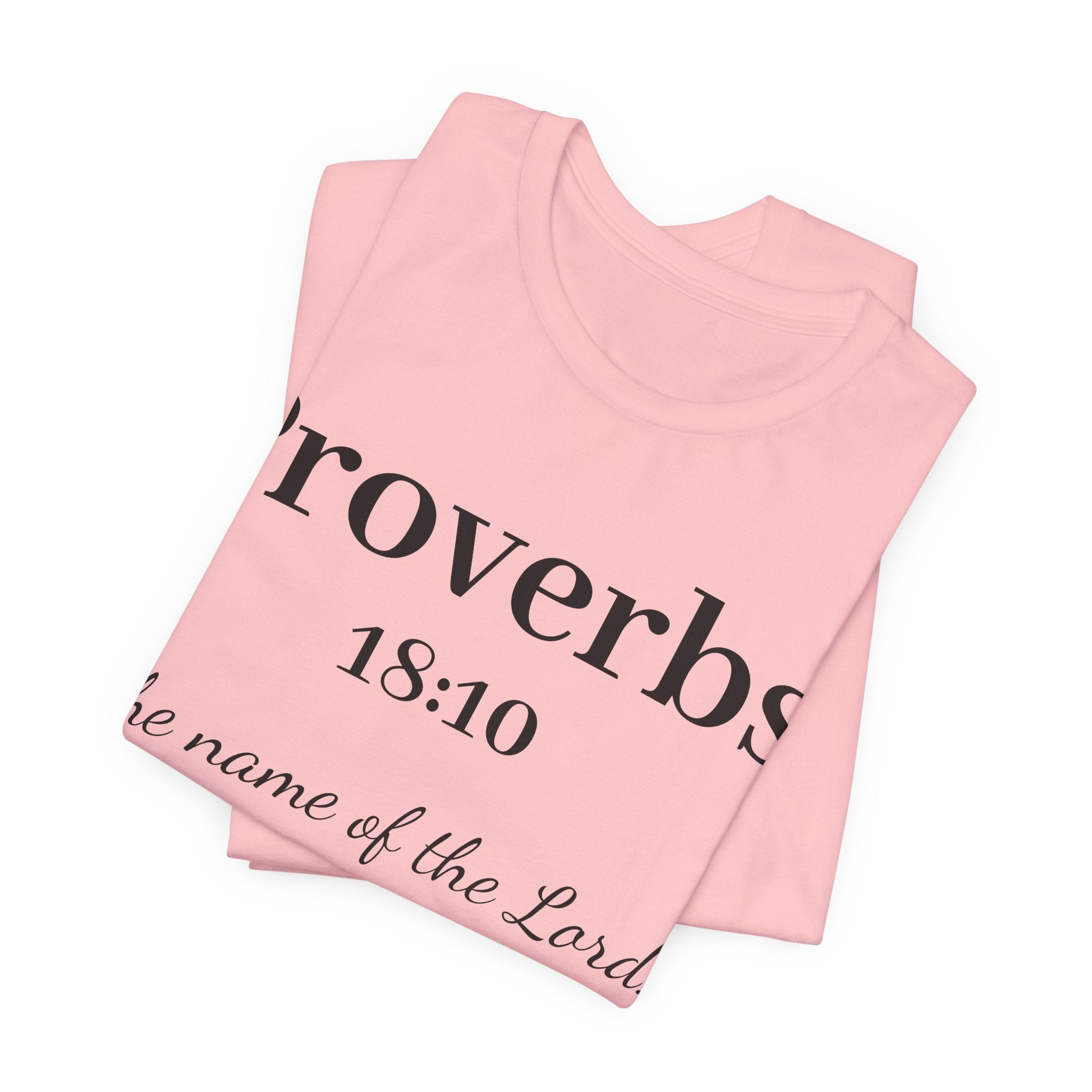 Proverbs 18:10 T-Shirt — "The Name of the Lord" Christian Faith Tee