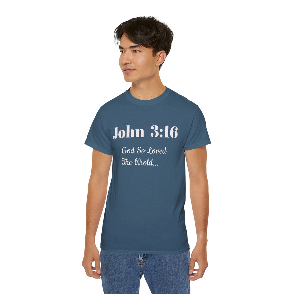 John 3:16 T‑Shirt — "God So Loved the World" Christian Tee