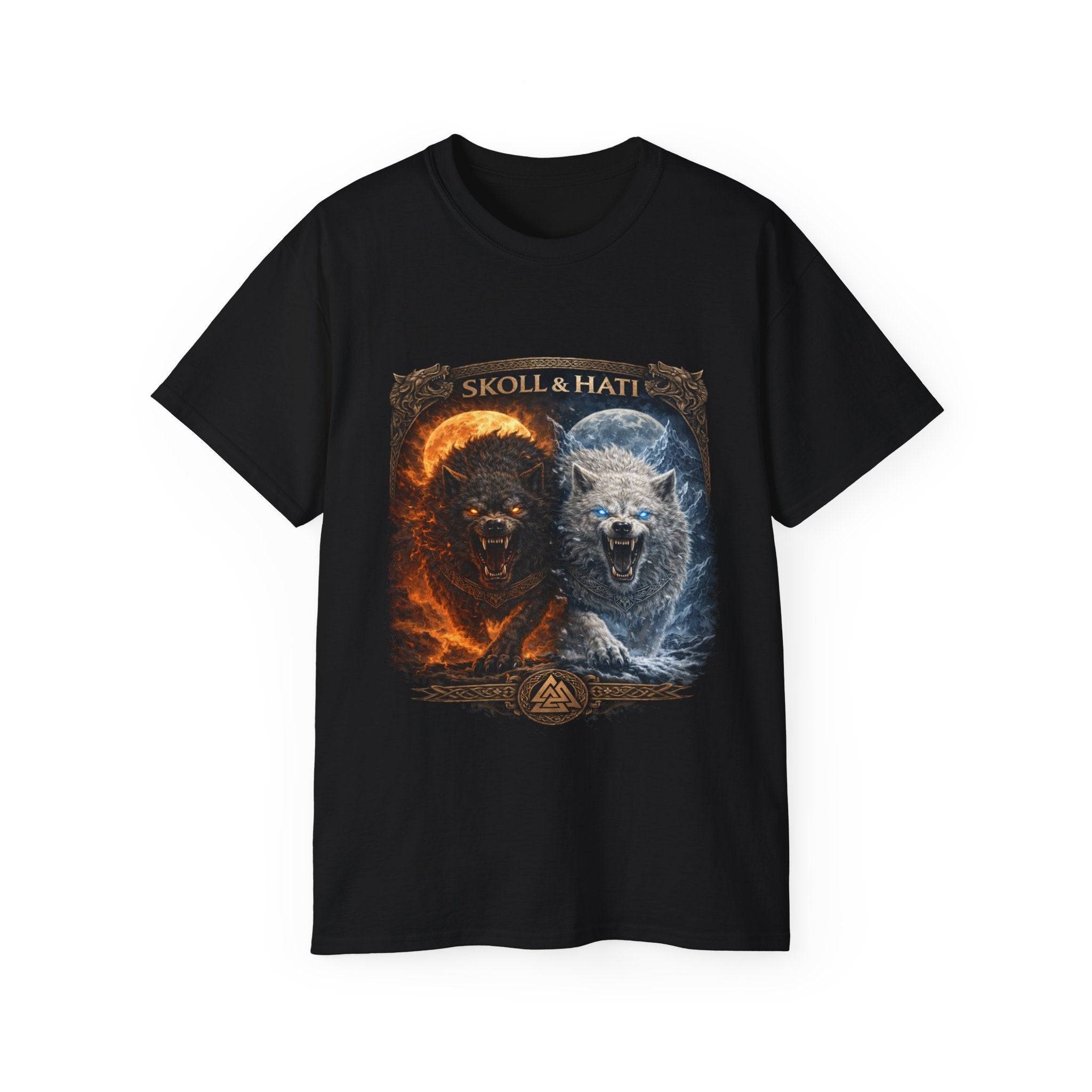 Skoll and Hati – The Wolves of the Sun and Moon Cotton T-Shirt