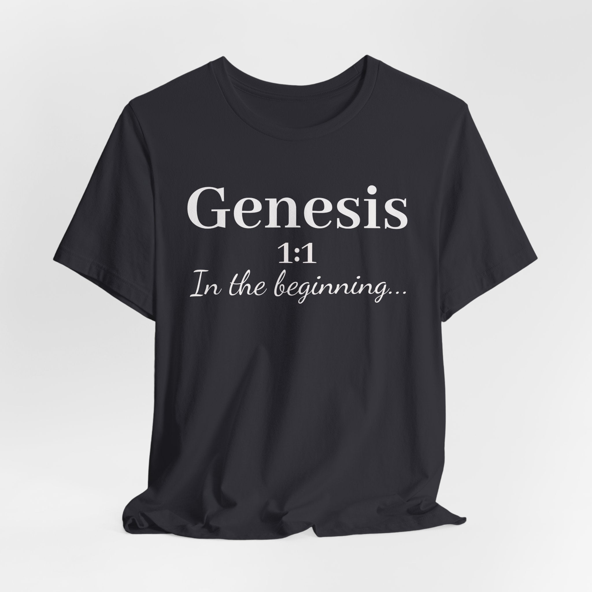 Biblical Genesis 1:1 T‑Shirt – "In the beginning..." Christian Scripture Tee