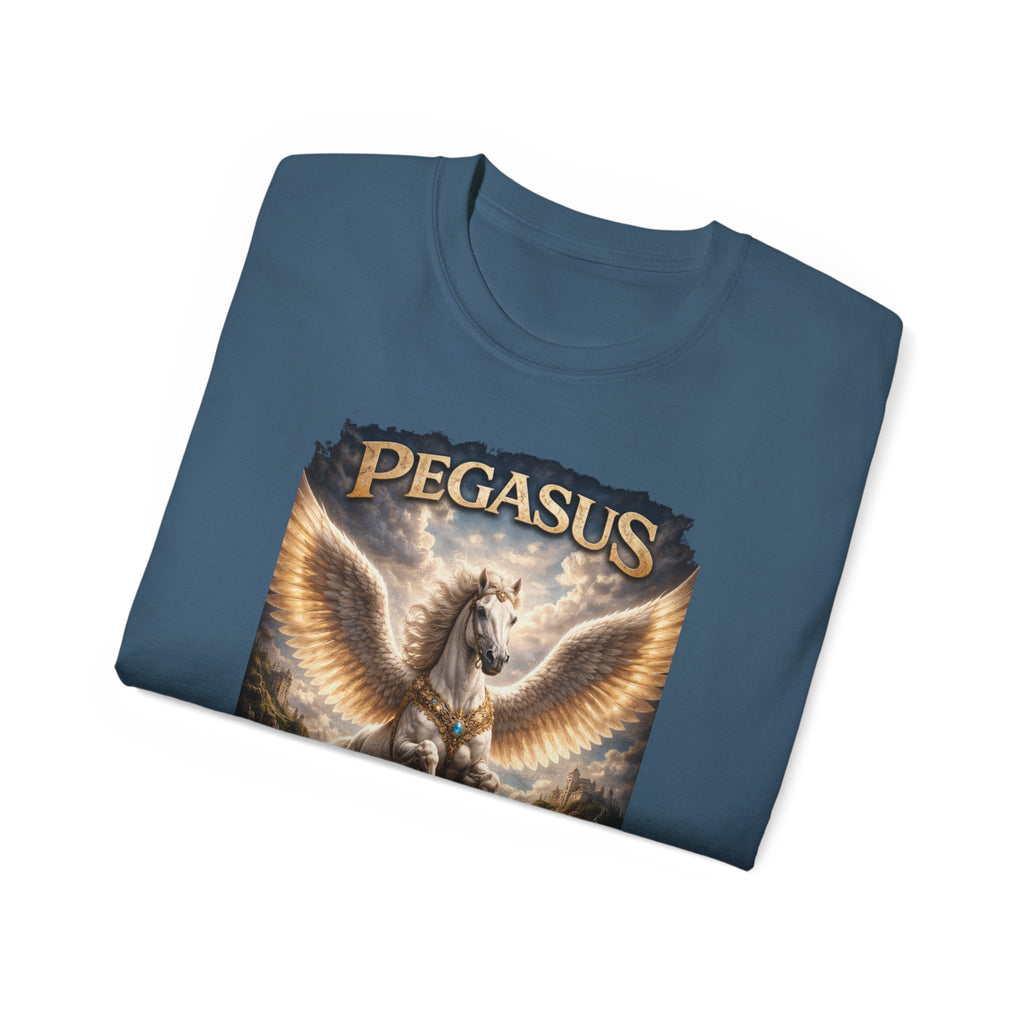 Pegasus is one of the most famous and enduring figures in Greek mythology, Cotton Tee — Winged Horse Mythical T-Shirt