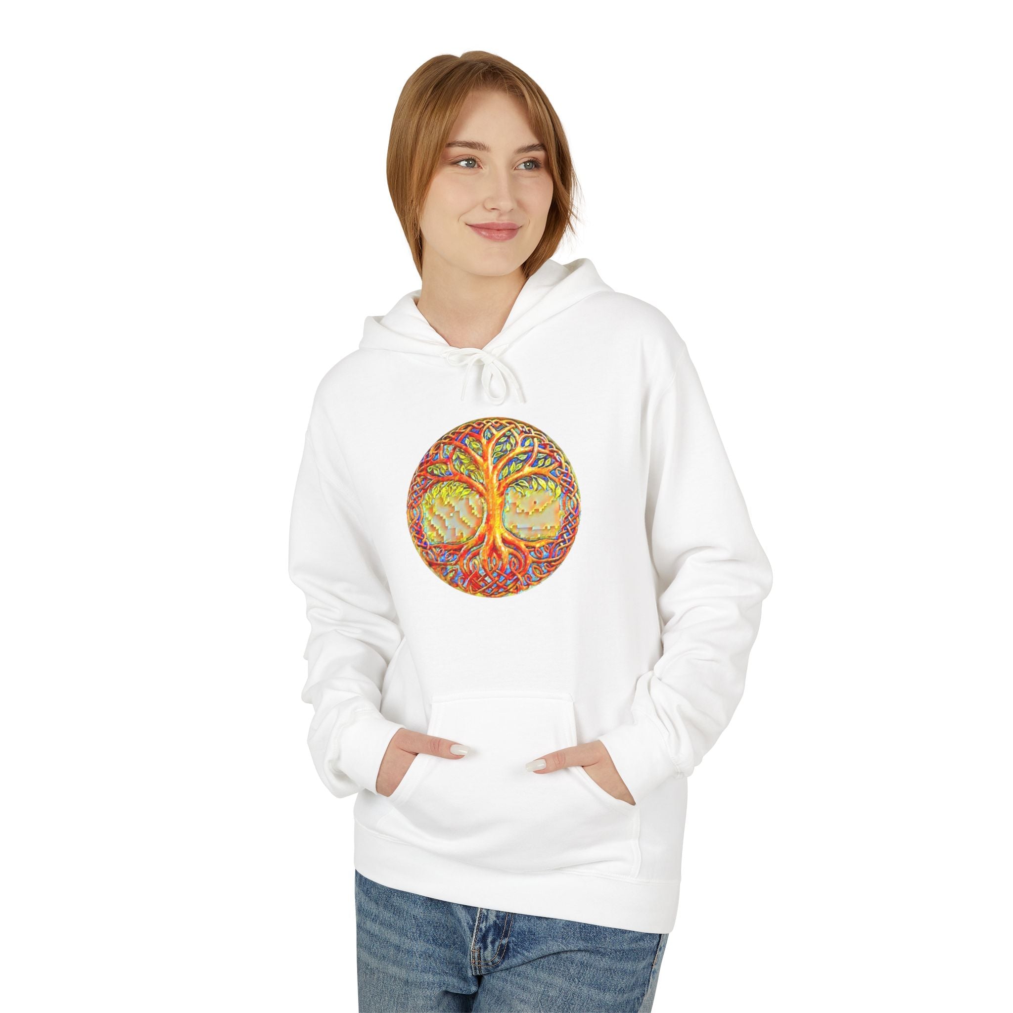 Yggdrasil, the Tree of Life, Cotton Hoodie — Tropical Vibes Graphic Hoodie