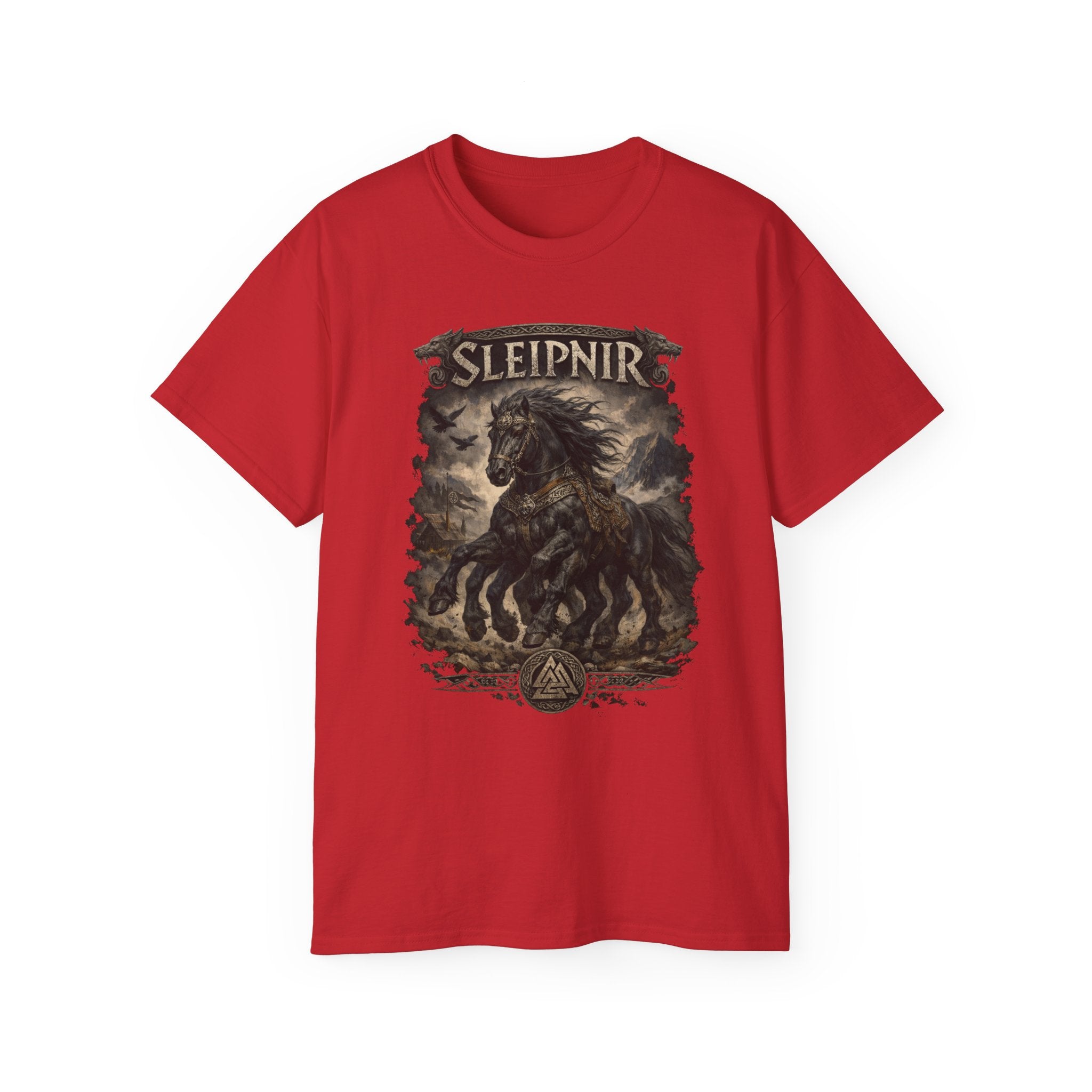 Sleipnir Norse Mythology Cotton T-Shirt —Odin’s Eight-Legged Horse