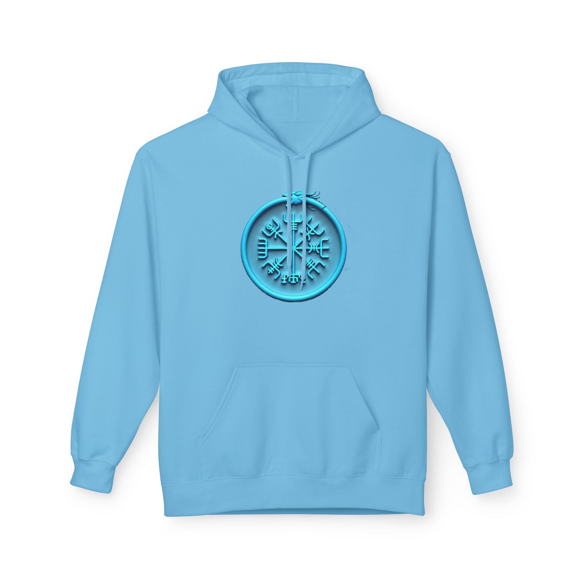The Serpent – Jörmungandr, Blue Neon Rune Hoodie — Mystical Sigil Graphic Sweatshirt
