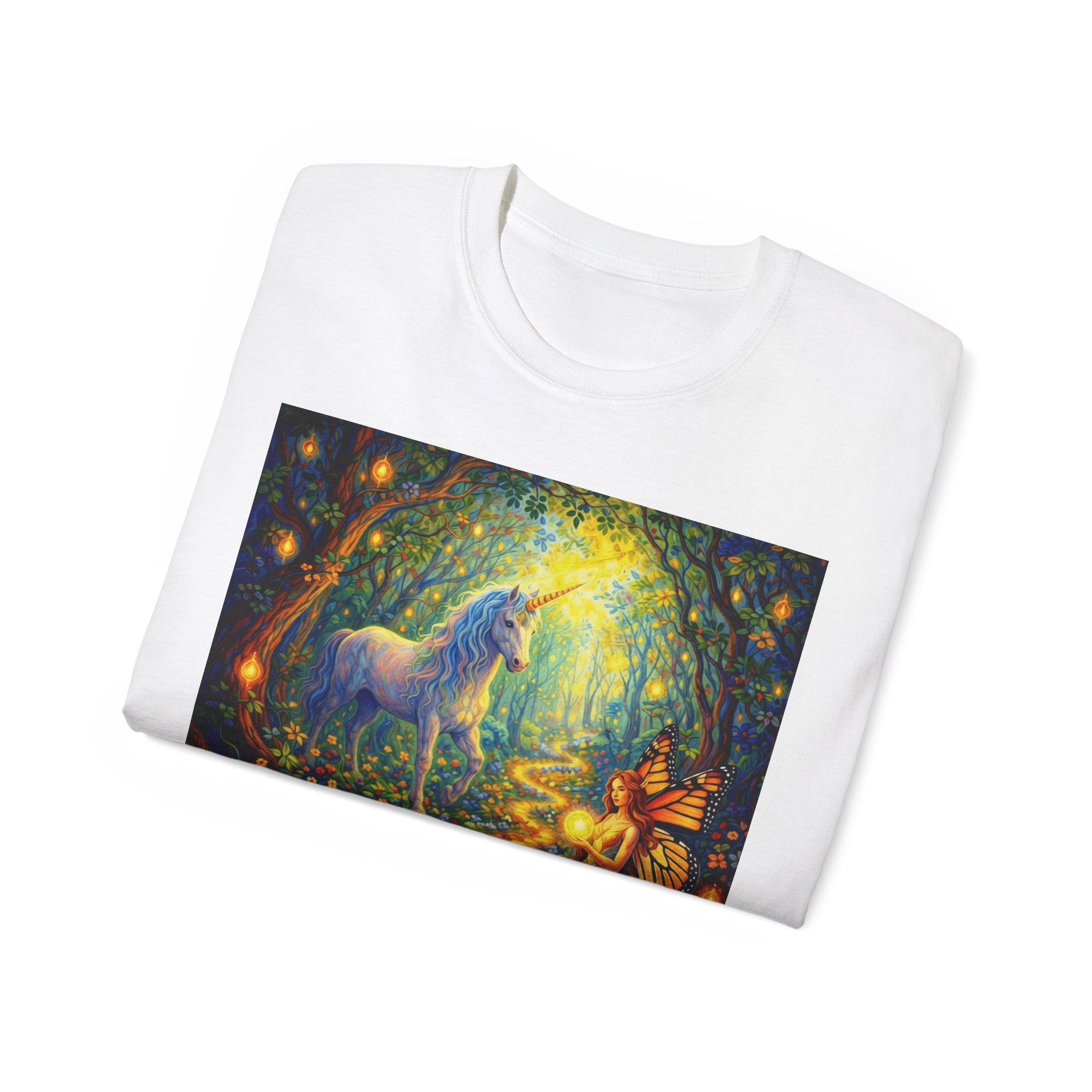 Unicorn Forest Cottin Tee — Magical Fairy & Unicorn Woodland Graphic T-Shirt