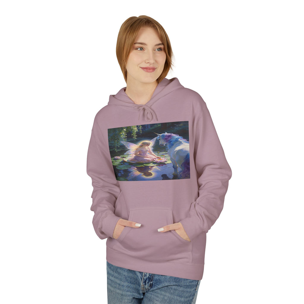 Unicorn and Fairy Cotton Hoodie — Abstract Galaxy Flower Print Pullover