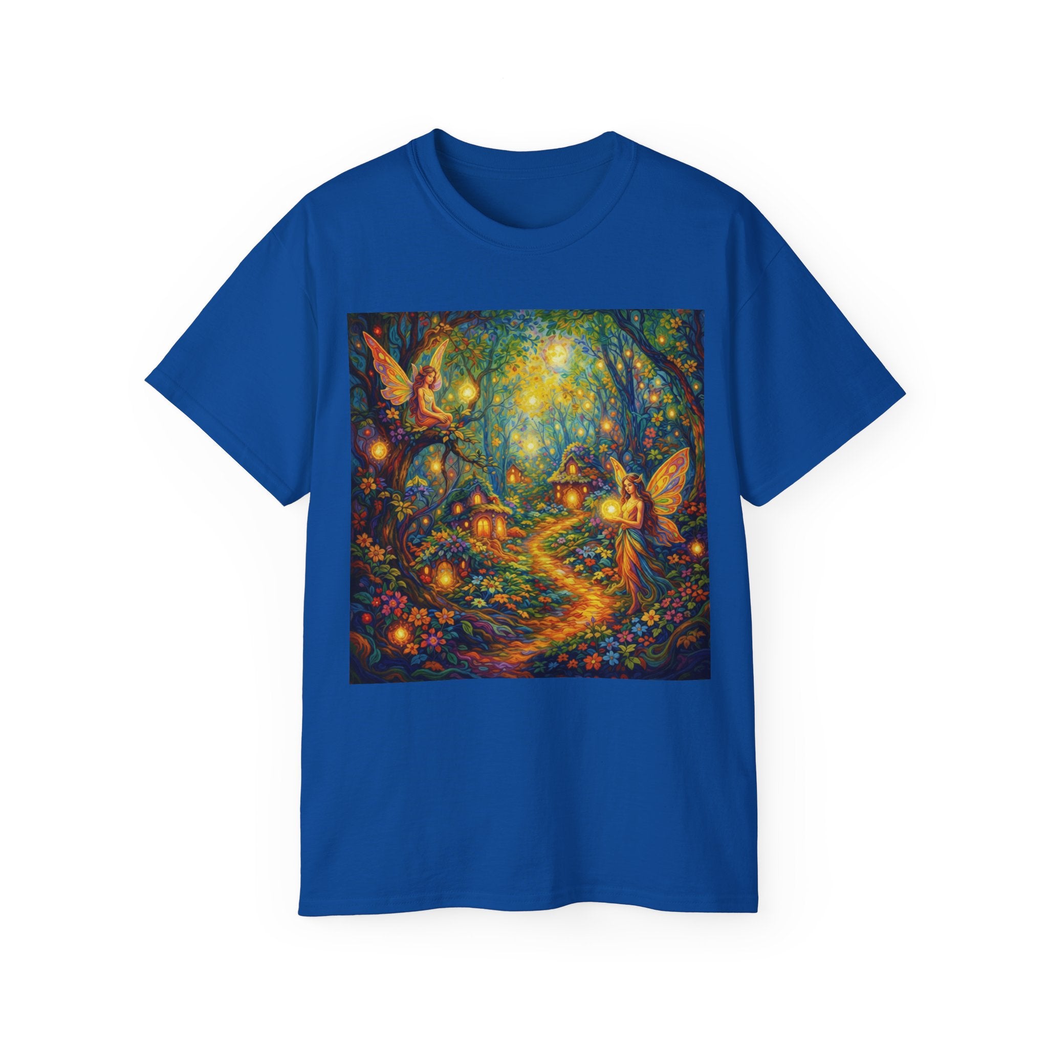 Fairy Forest Cotton T-Shirt — Enchanted Night Path Magic Tee