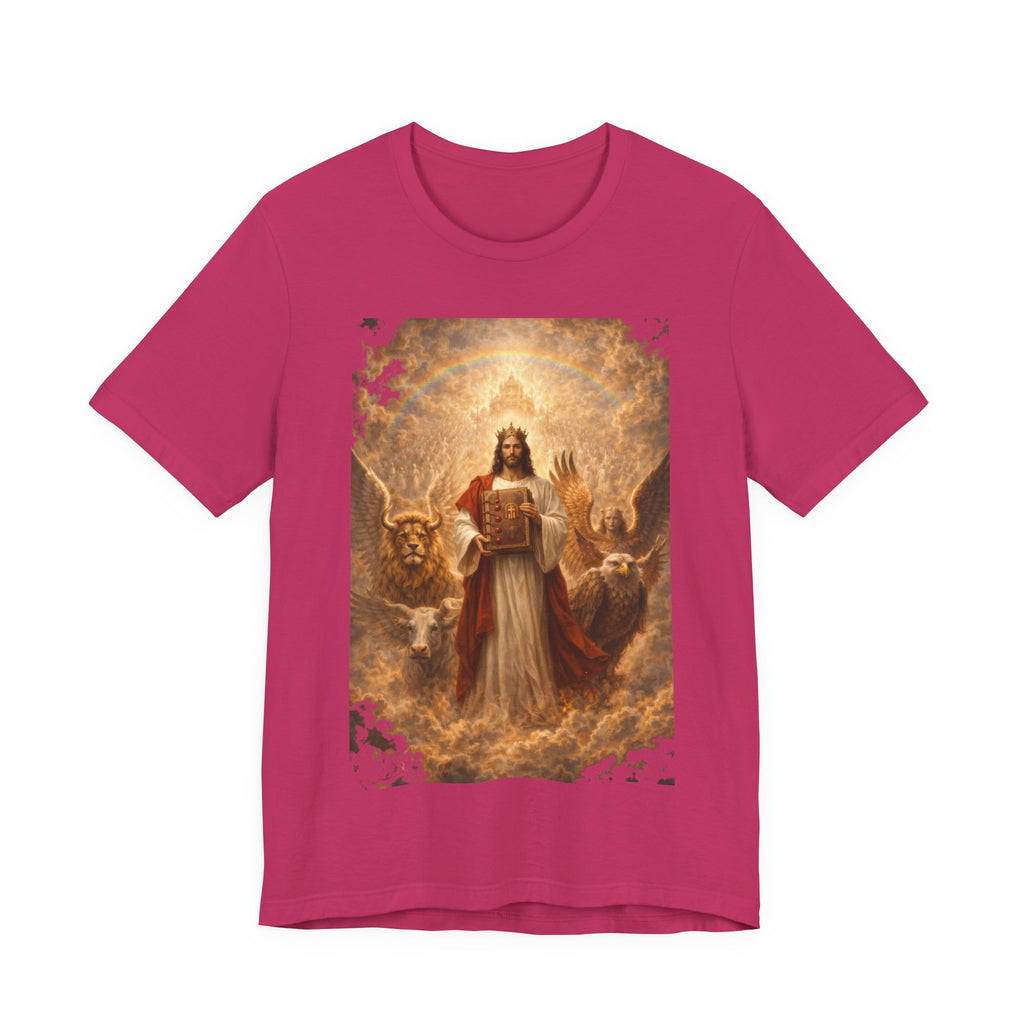 Jesus Christ The Lamb of God-Book of Judgment —  Religious T‑Shirt(Revelation 5:5-7)