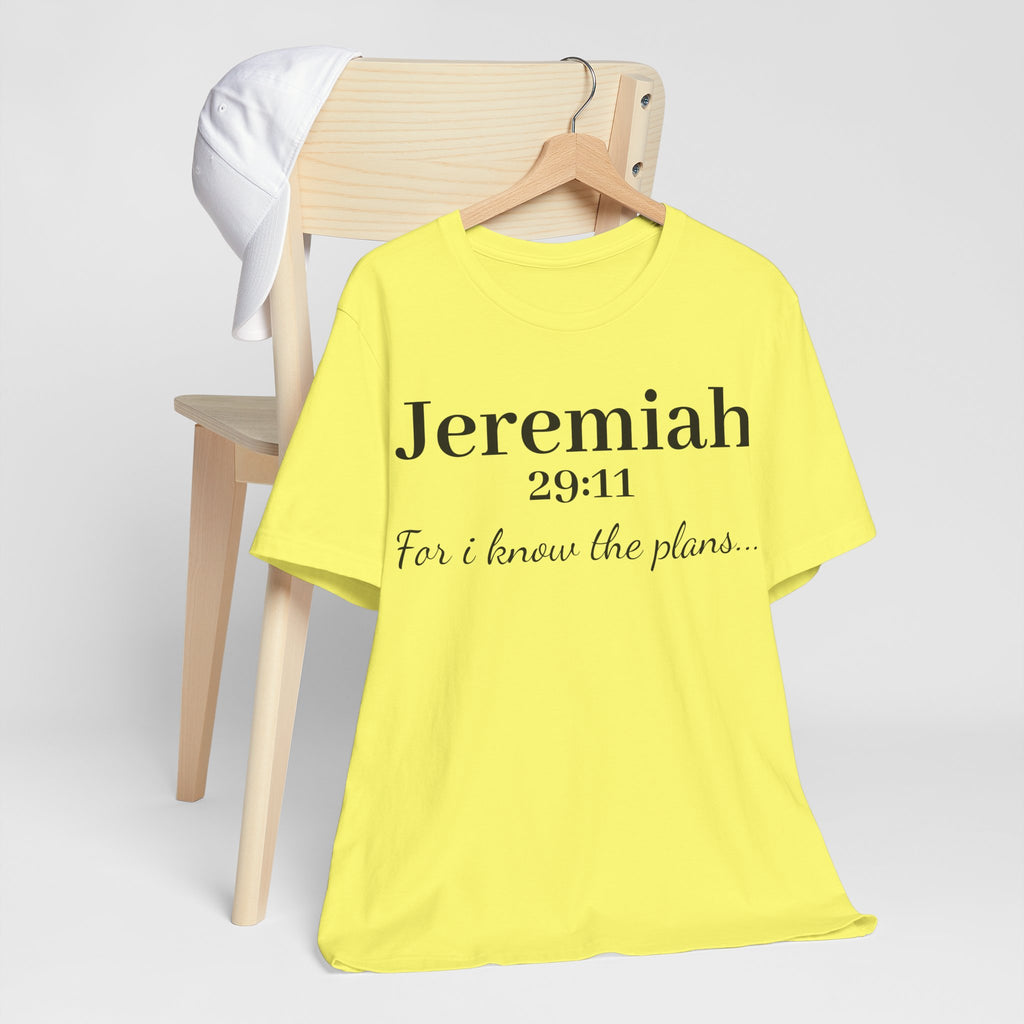 Jeremiah 29:11 Scripture T-Shirt — "For I Know the Plans" Christian Tee