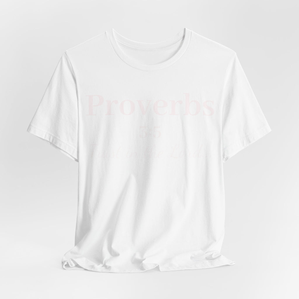 Proverbs 3:5 Tee — Minimal Christian Scripture Short Sleeve Shirt