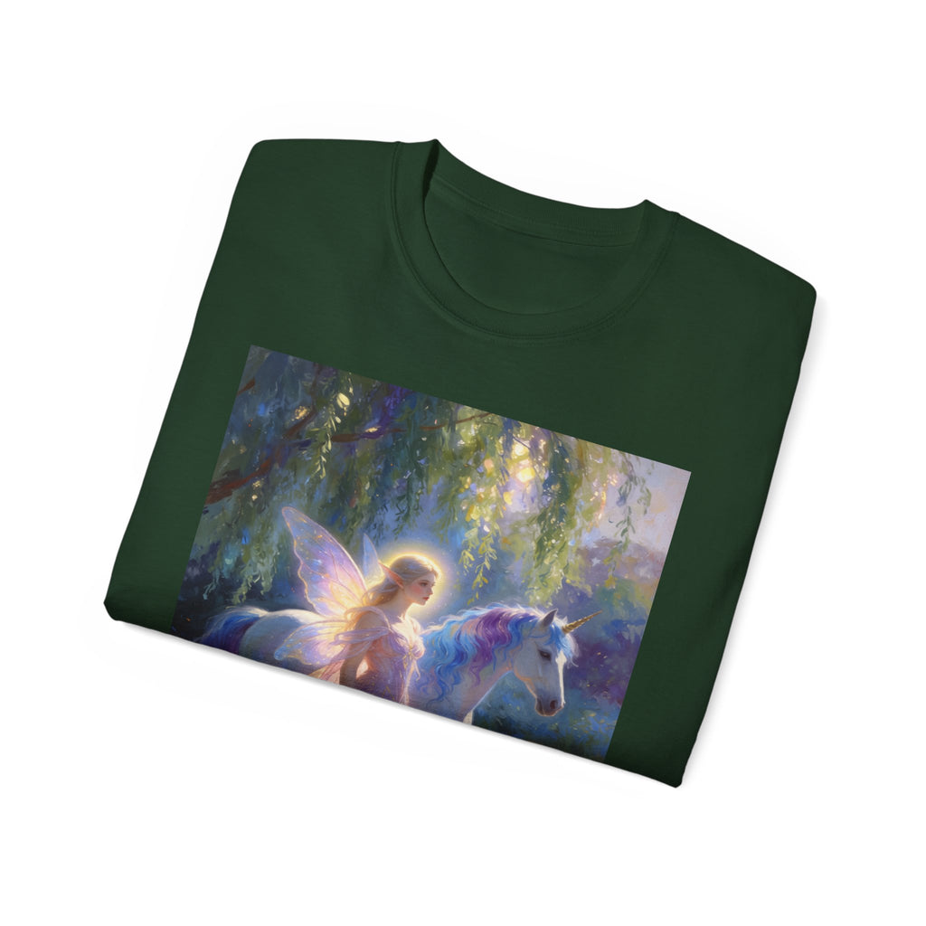 Fairy and Unicorn Dream Cotton  Tee — Ethereal Fantasy T‑Shirt