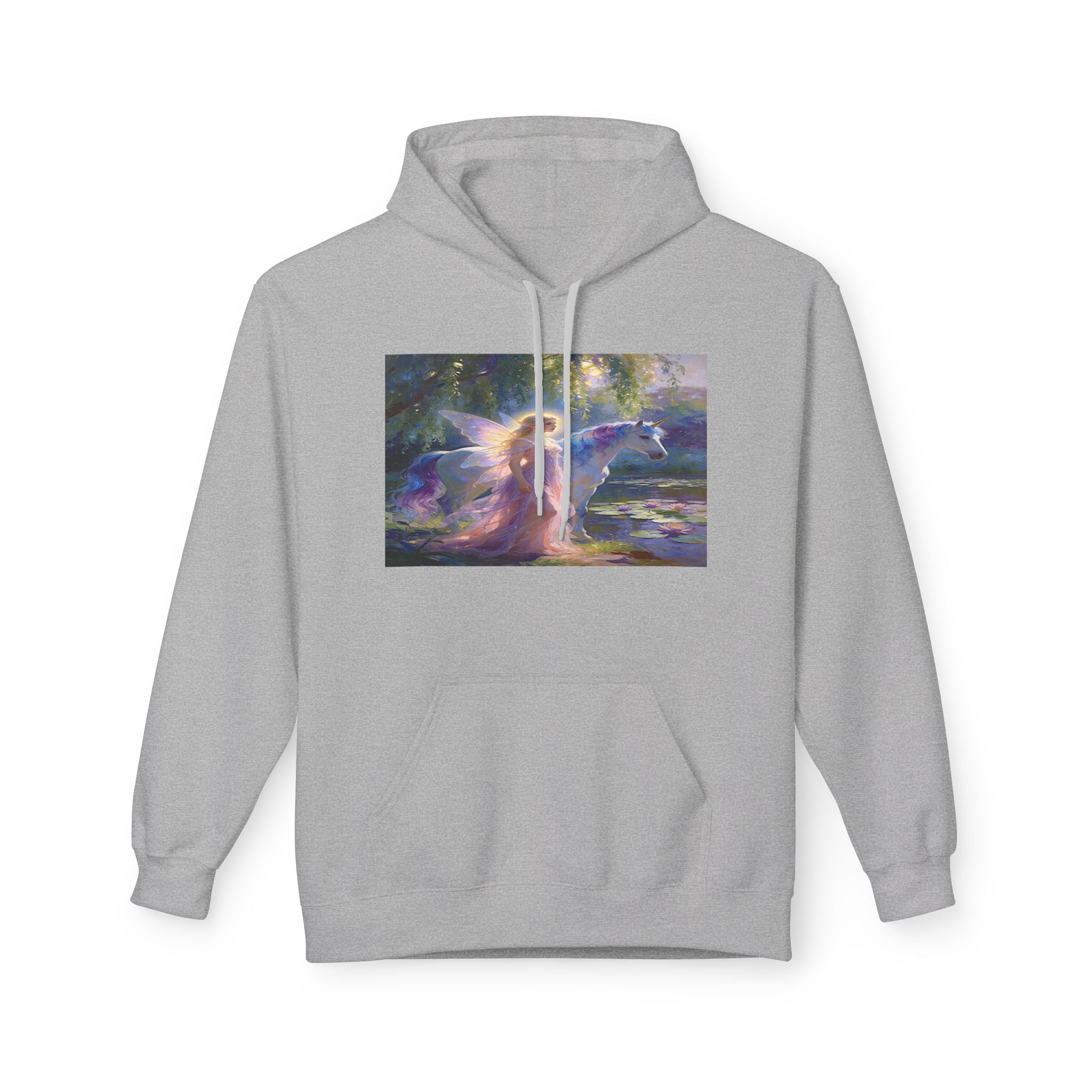 Mystic Waterfall Hoodie — Ethereal Nature Graphic Pullover