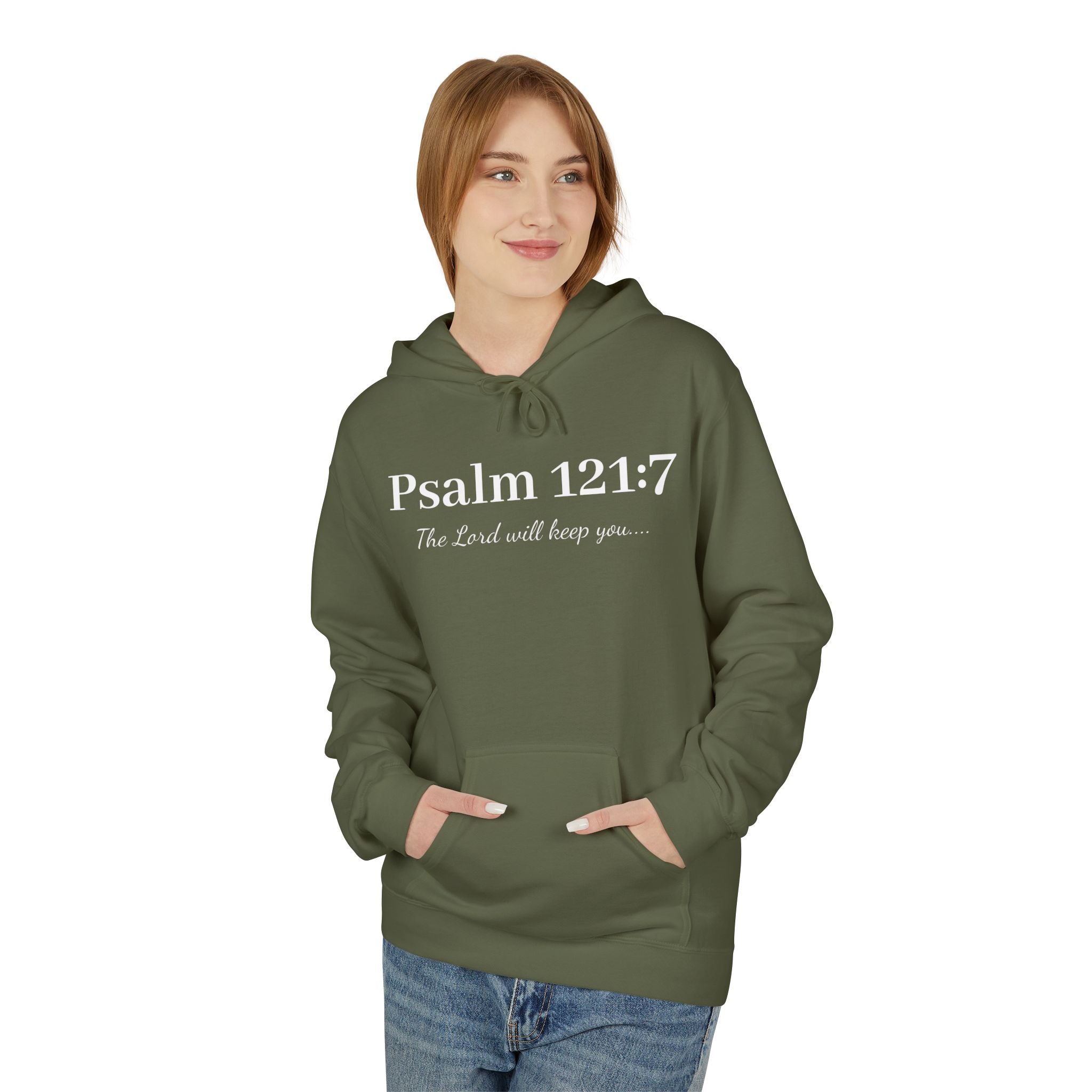 Psalm 121:7-8 The Lord will keep you from all harmHoodie — Midweight Unisex Pullover