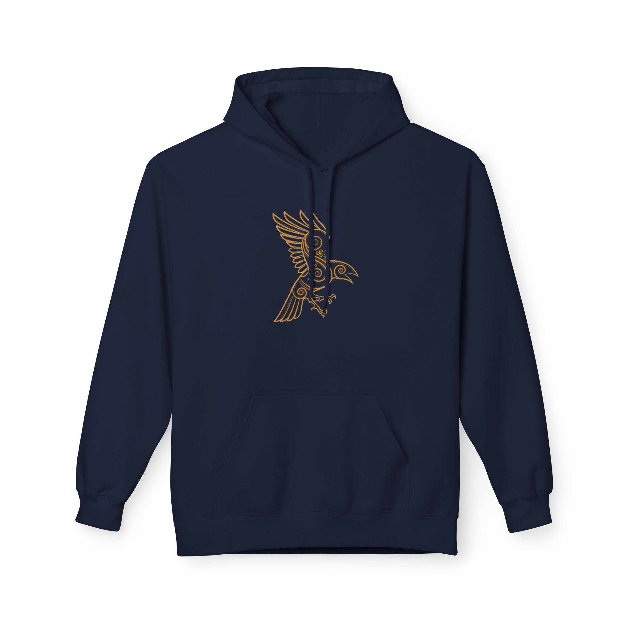 The Raven – Odin’s Messengers Viking Hoodie — Minimalist Line Art Bird