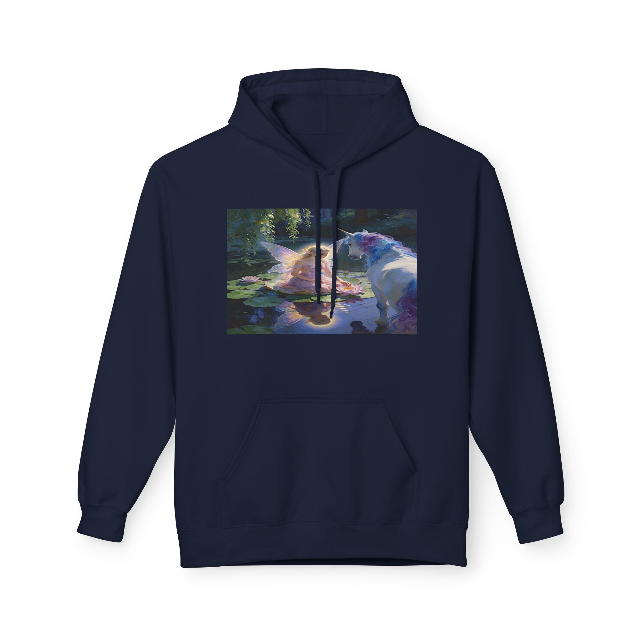 Unicorn and Fairy Cotton Hoodie — Abstract Galaxy Flower Print Pullover