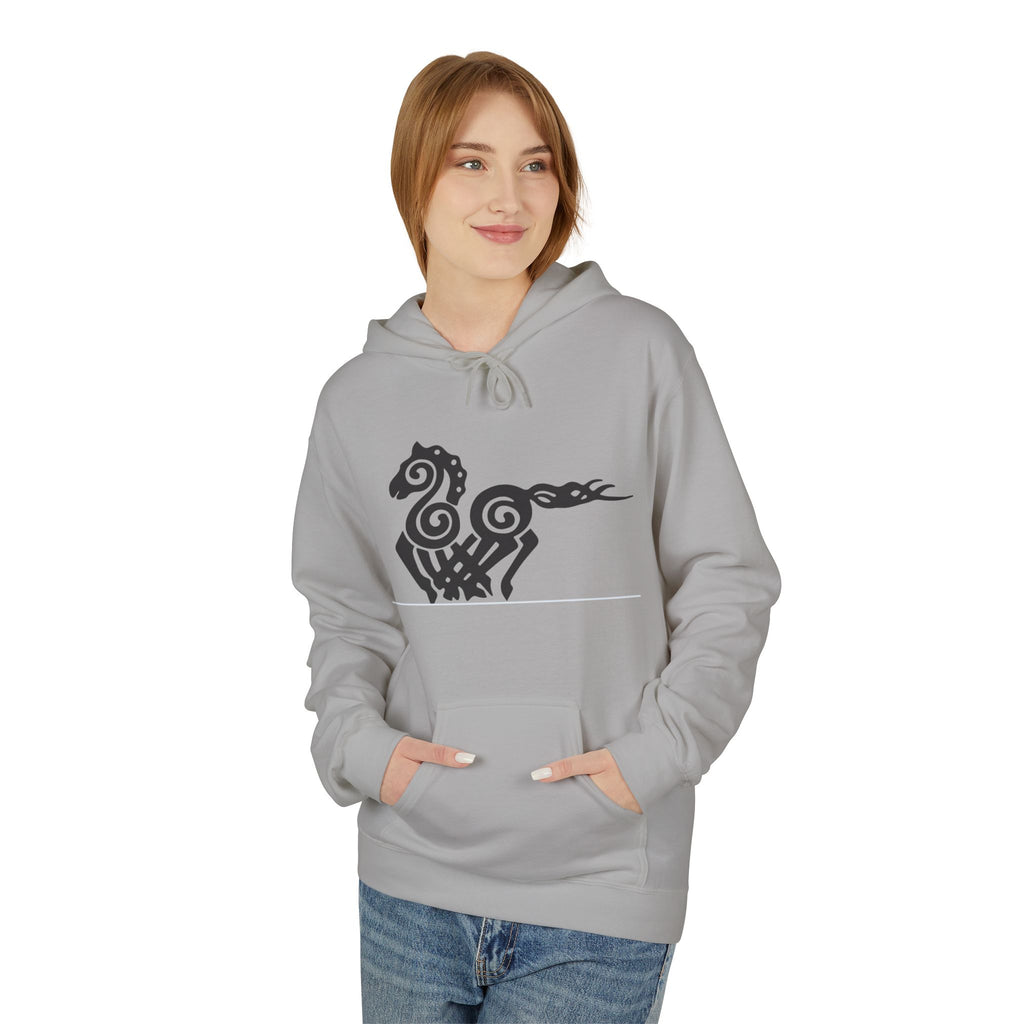 Viking Horse Tribal Hoodie — Nordic Norse Rune Stallion Design