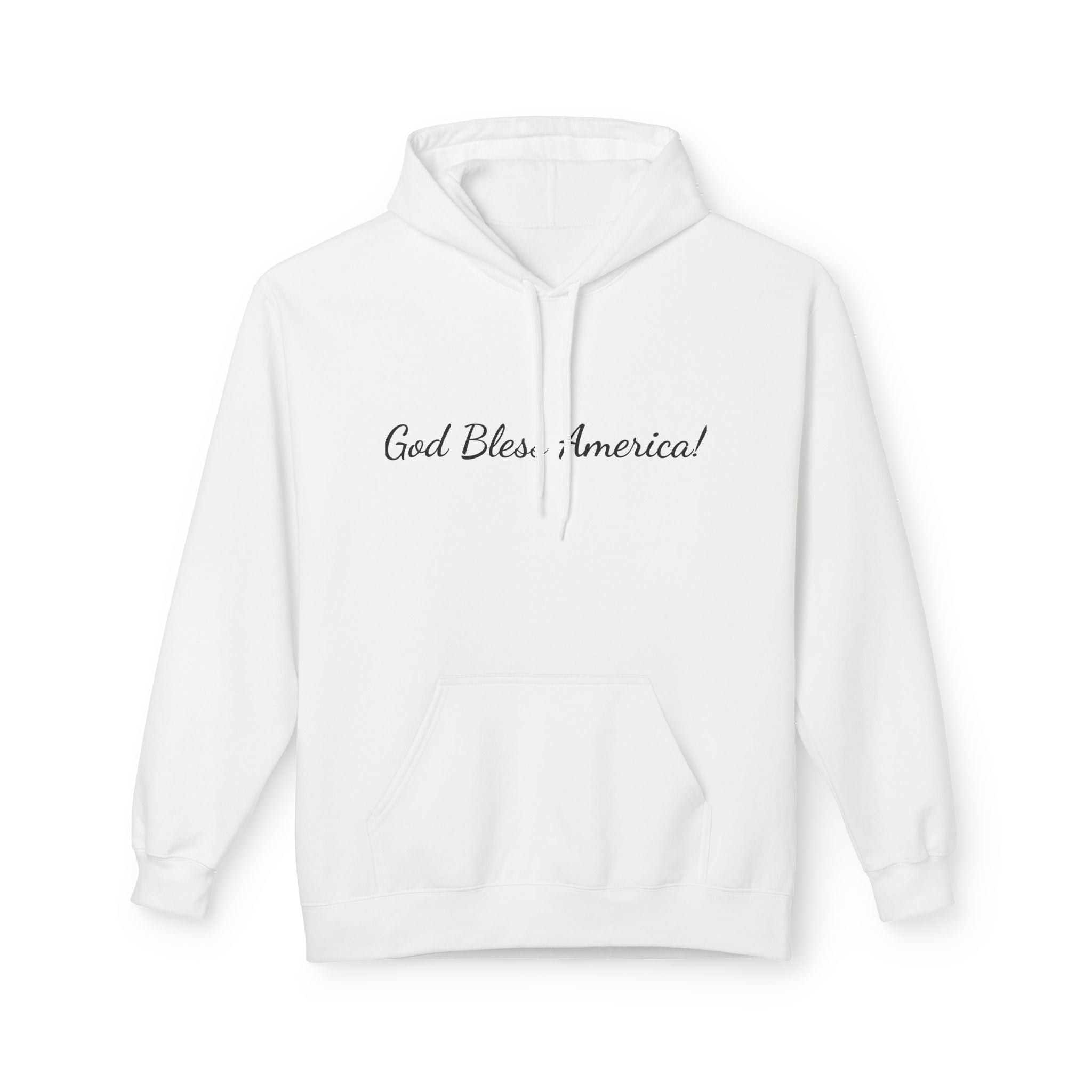 God Bless America! Script Hoodie — Patriotic Lightweight Fleece Hoodie