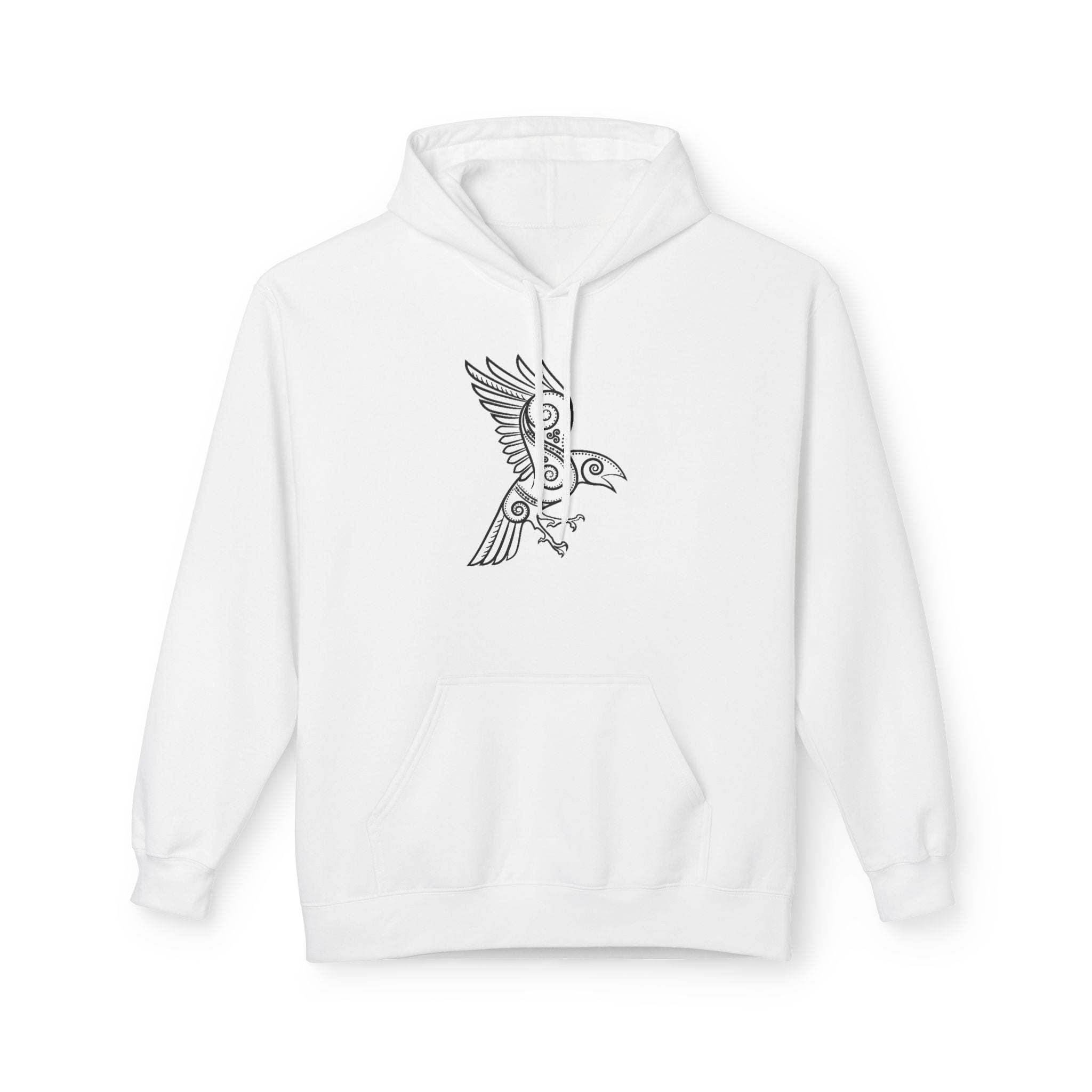 The Raven – Odin’s Messengers-Hoodie — Bird Outline Graphic Pullover