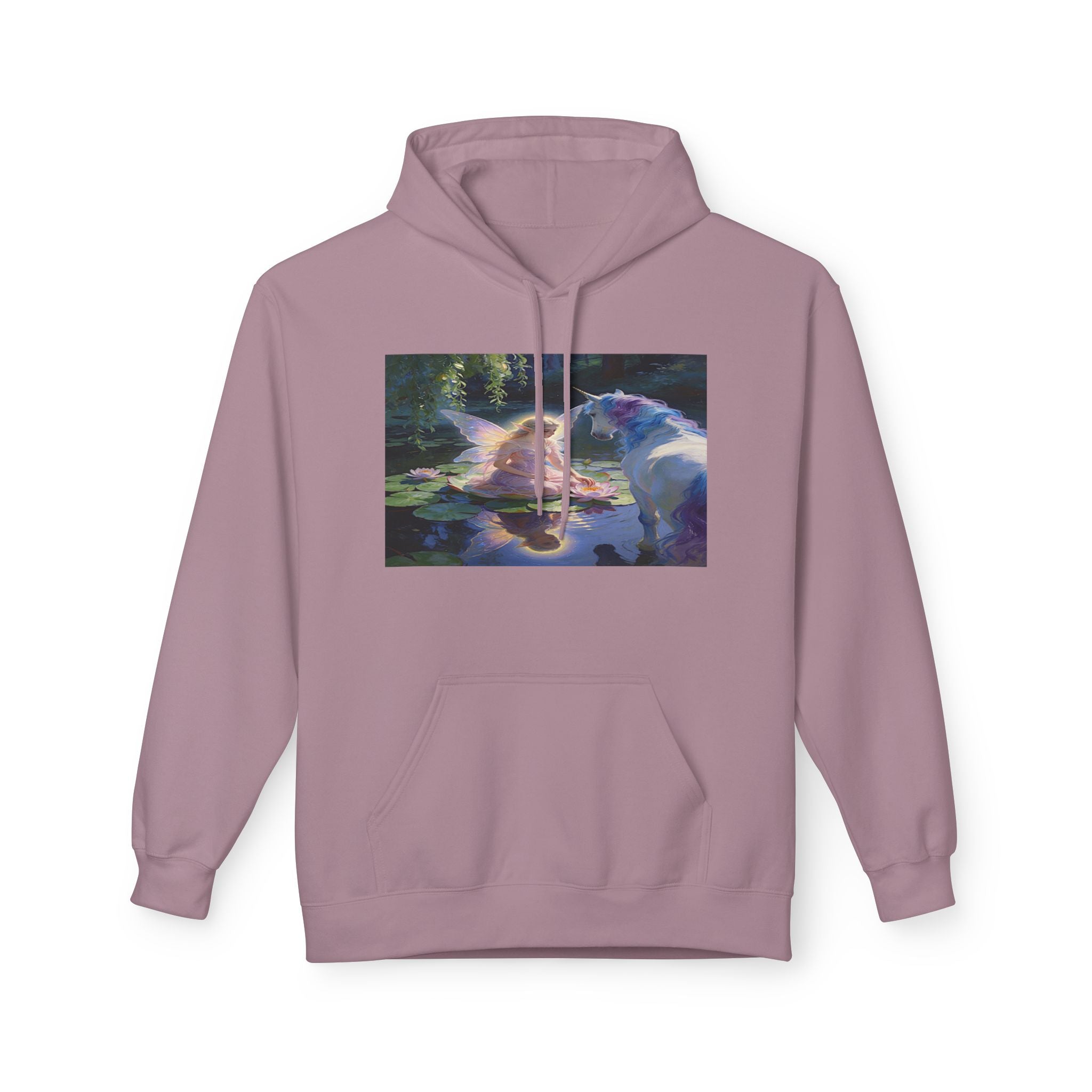 Unicorn and Fairy Cotton Hoodie — Abstract Galaxy Flower Print Pullover