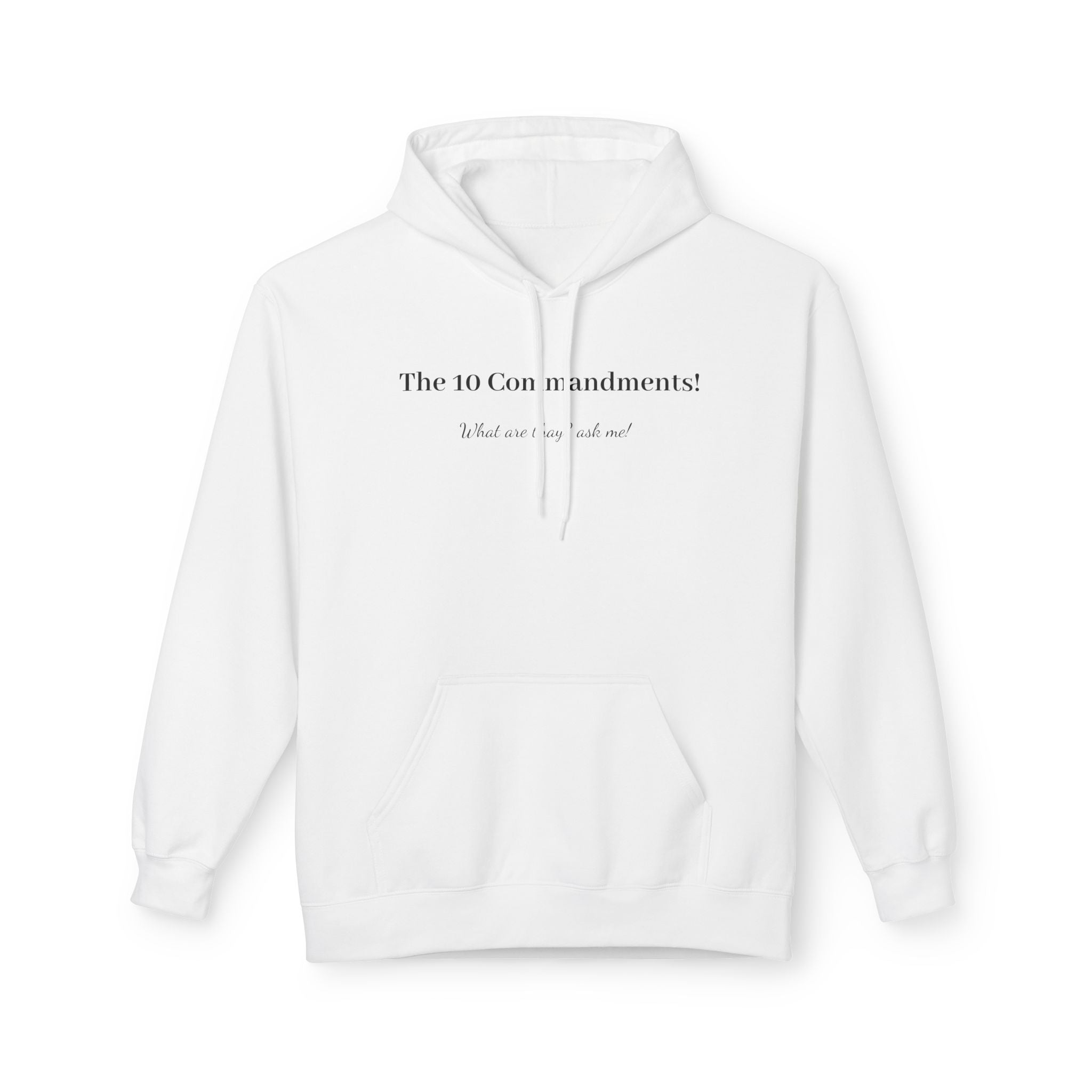 "The 10 Commandments" Script List Back Print Christian Faith Pullover