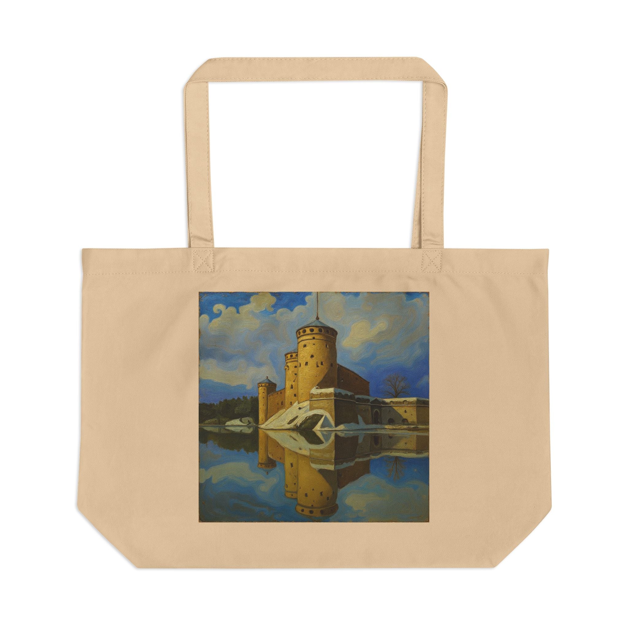 Castle Reflection Eco Tote — Large Cotton Beach & Market Bag