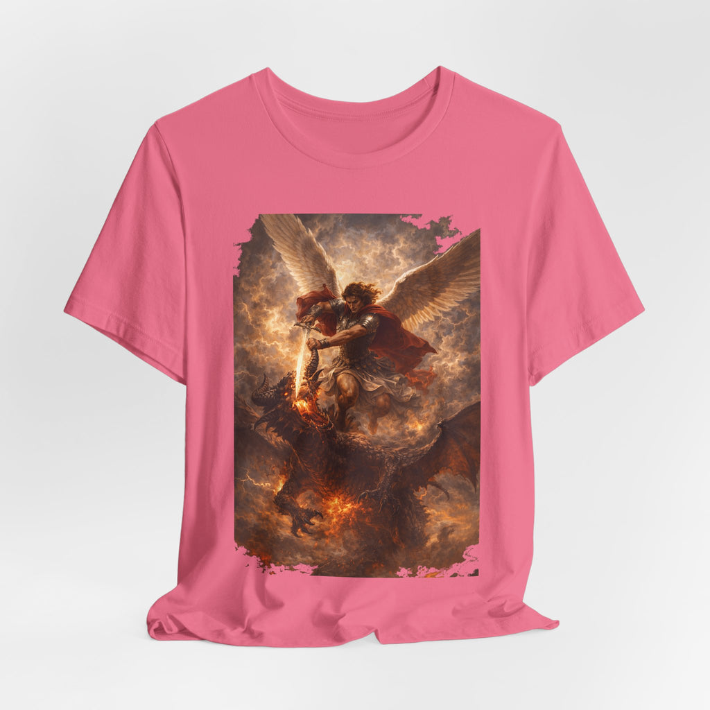 Michael and his angels fought against the dragon Revelation 12:7 Tee — Spiritual Battle Winged Art T-Shirt