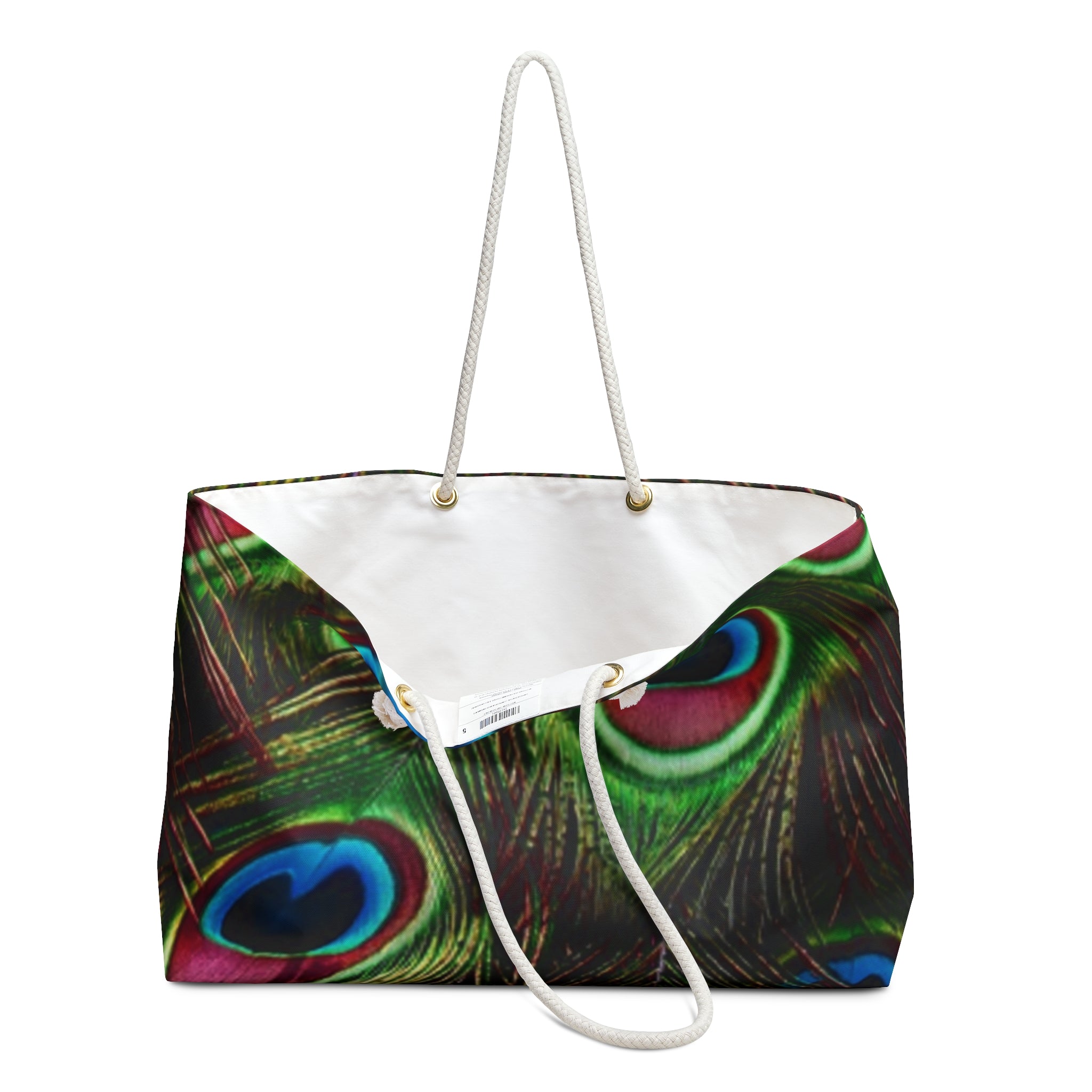 Peacock Feather Weekender Bag – Bold Tropical Travel Tote