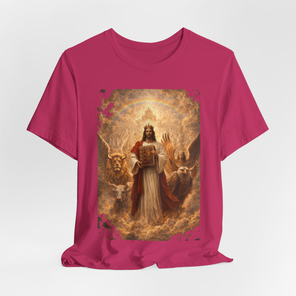 Jesus Christ The Lamb of God-Book of Judgment —  Religious T‑Shirt(Revelation 5:5-7)