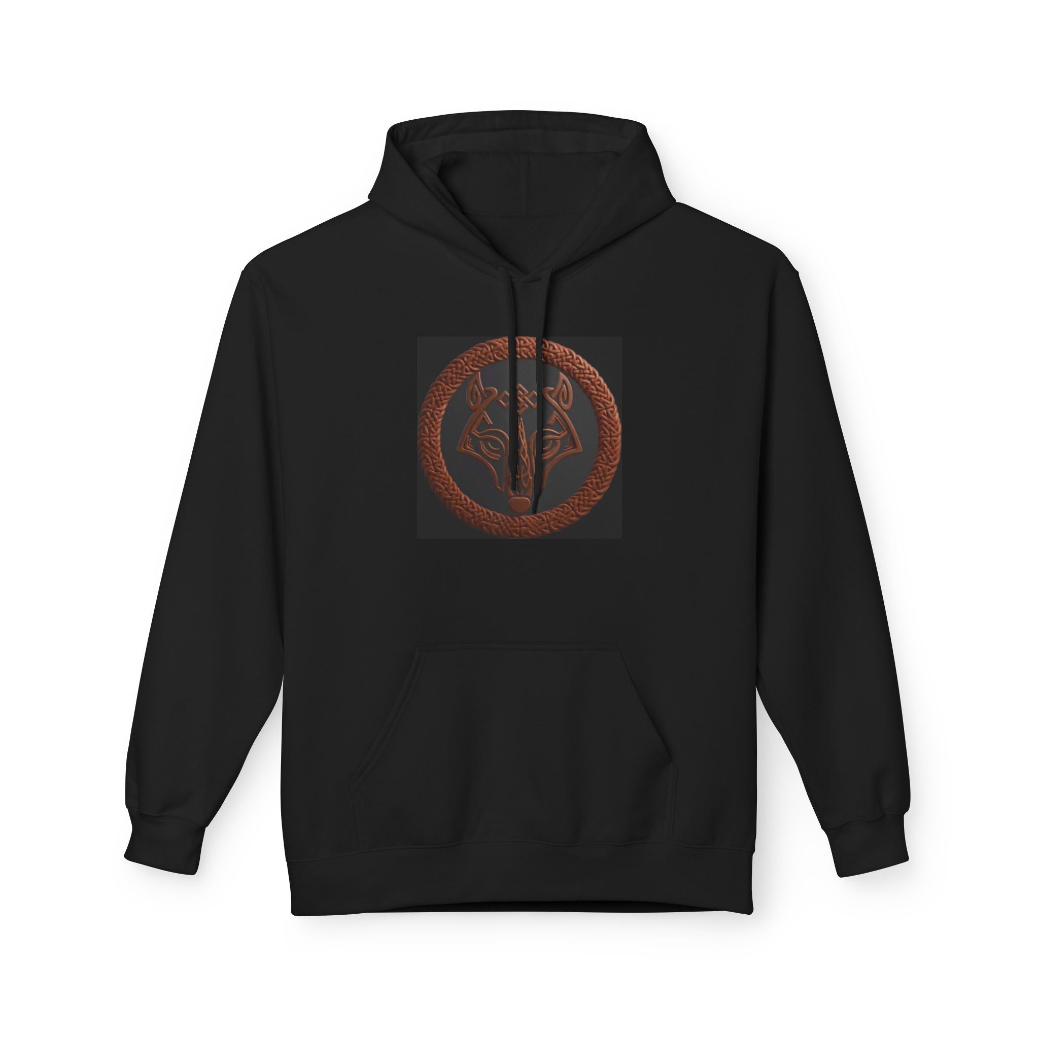 Viking Wolf Rune Hoodie – Norse Odin Wolf Medallion Sweatshirt