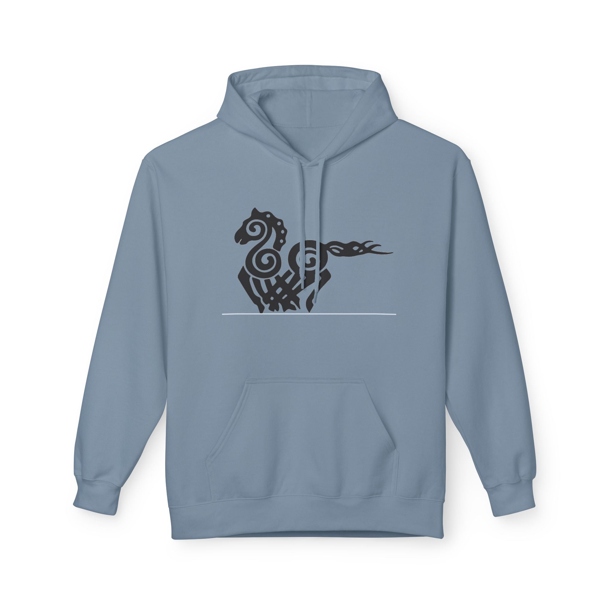 Viking Horse Tribal Hoodie — Nordic Norse Rune Stallion Design