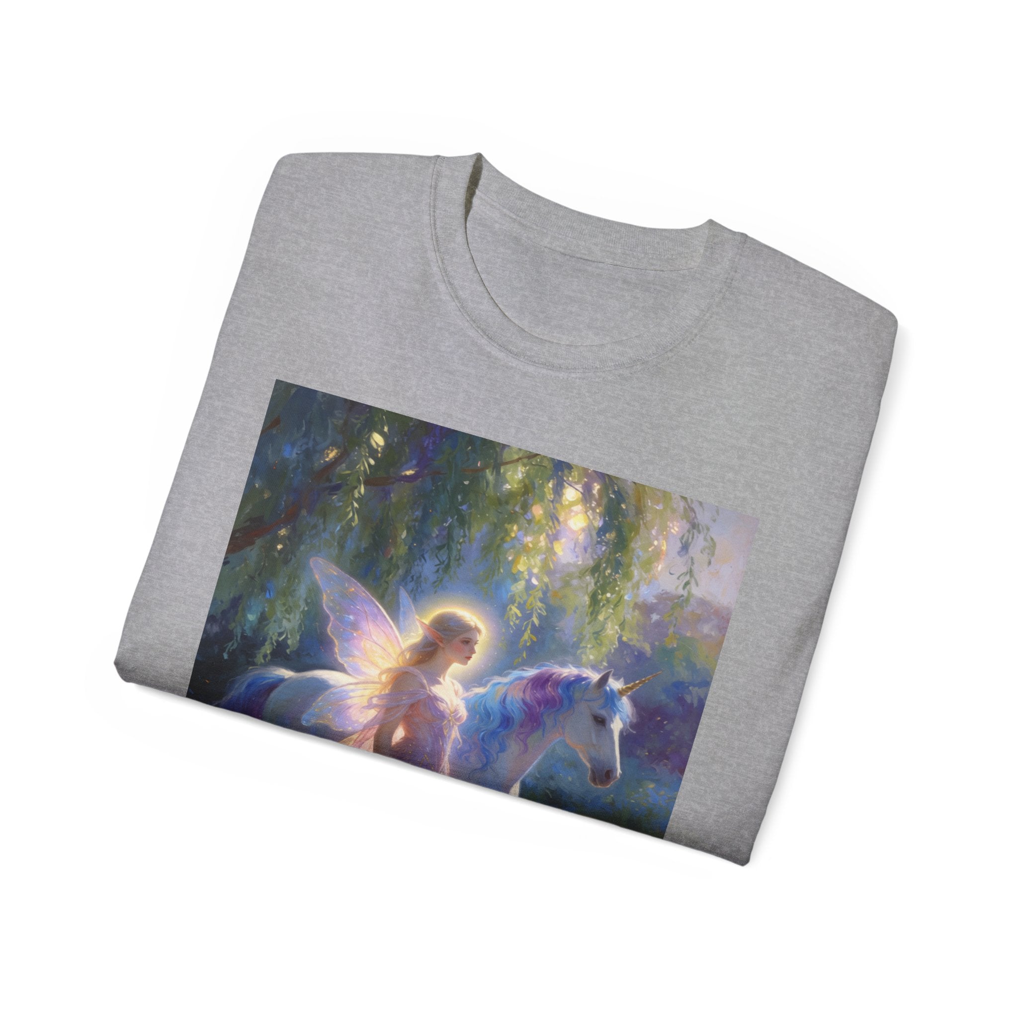 Fairy and Unicorn Dream Cotton  Tee — Ethereal Fantasy T‑Shirt