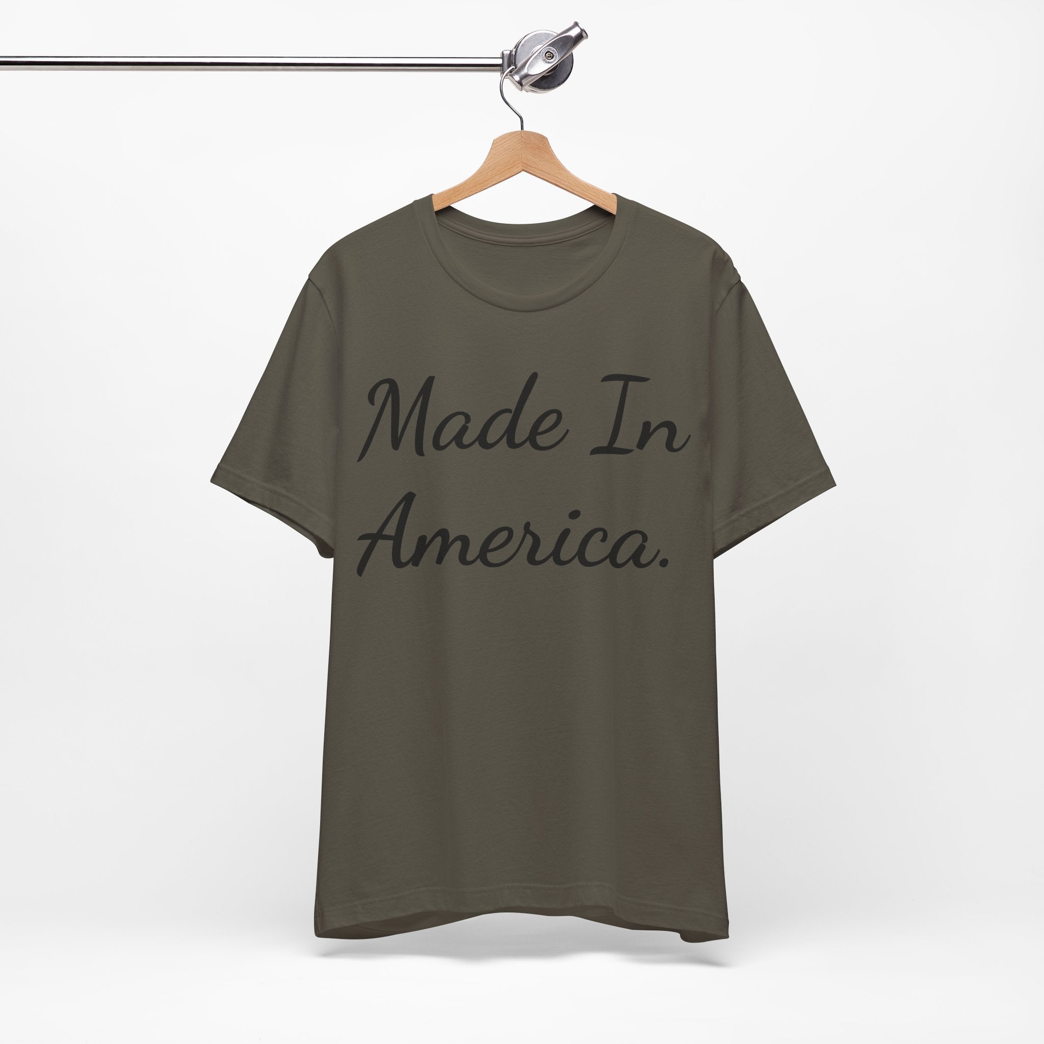 Made In America T-Shirt — Patriotic Script Tee for 4th of July & Everyday Wear