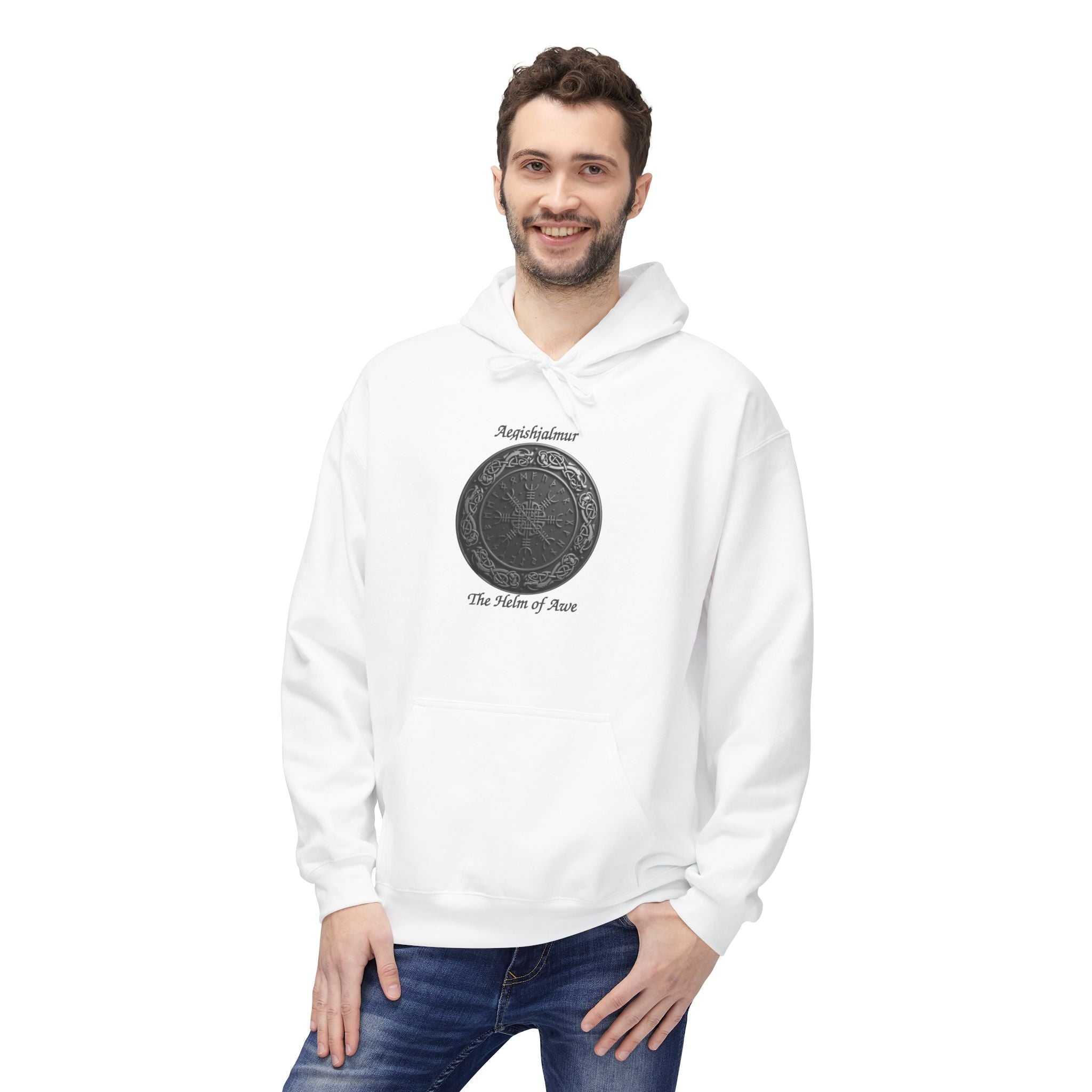 Aegishjalmur The Helm of Awe and Terror – Viking Symbols of protection Hoodie —