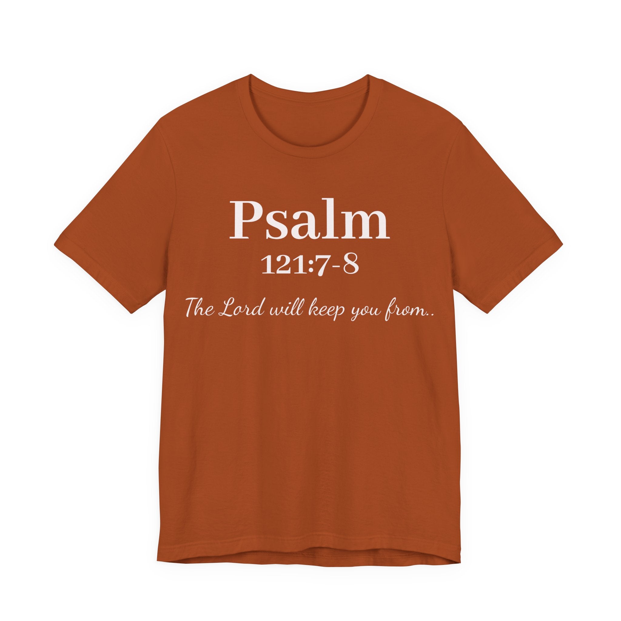 Psalm 121:7-8 Tee — "The Lord will keep you from" Christian Faith T‑Shirt