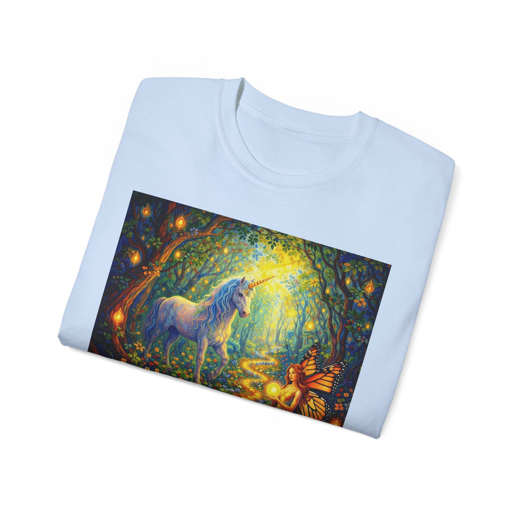 Unicorn Forest Cottin Tee — Magical Fairy & Unicorn Woodland Graphic T-Shirt