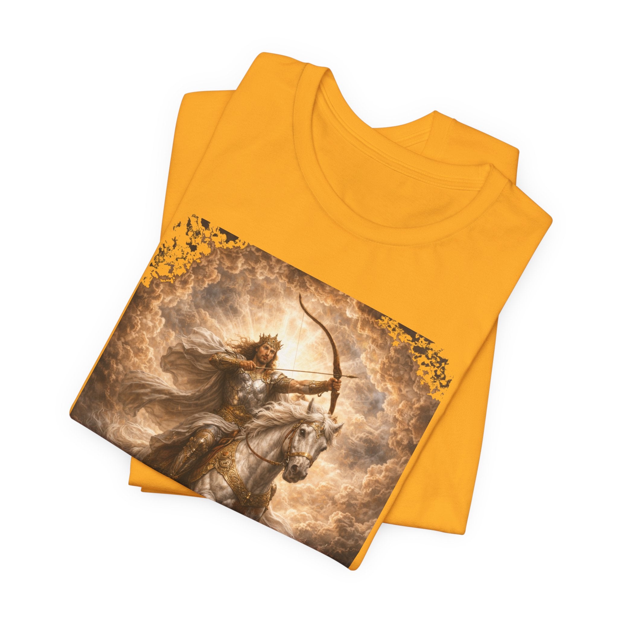 The white horse from Revelation 6:1-2! T‑Shirt — "Conquer" Warrior Archer Graphic Tee