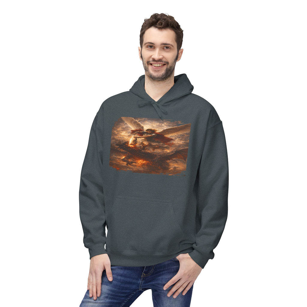 Revelation 12:7-12, where Michael and his angels battle the dragon in heaven- Pullover
