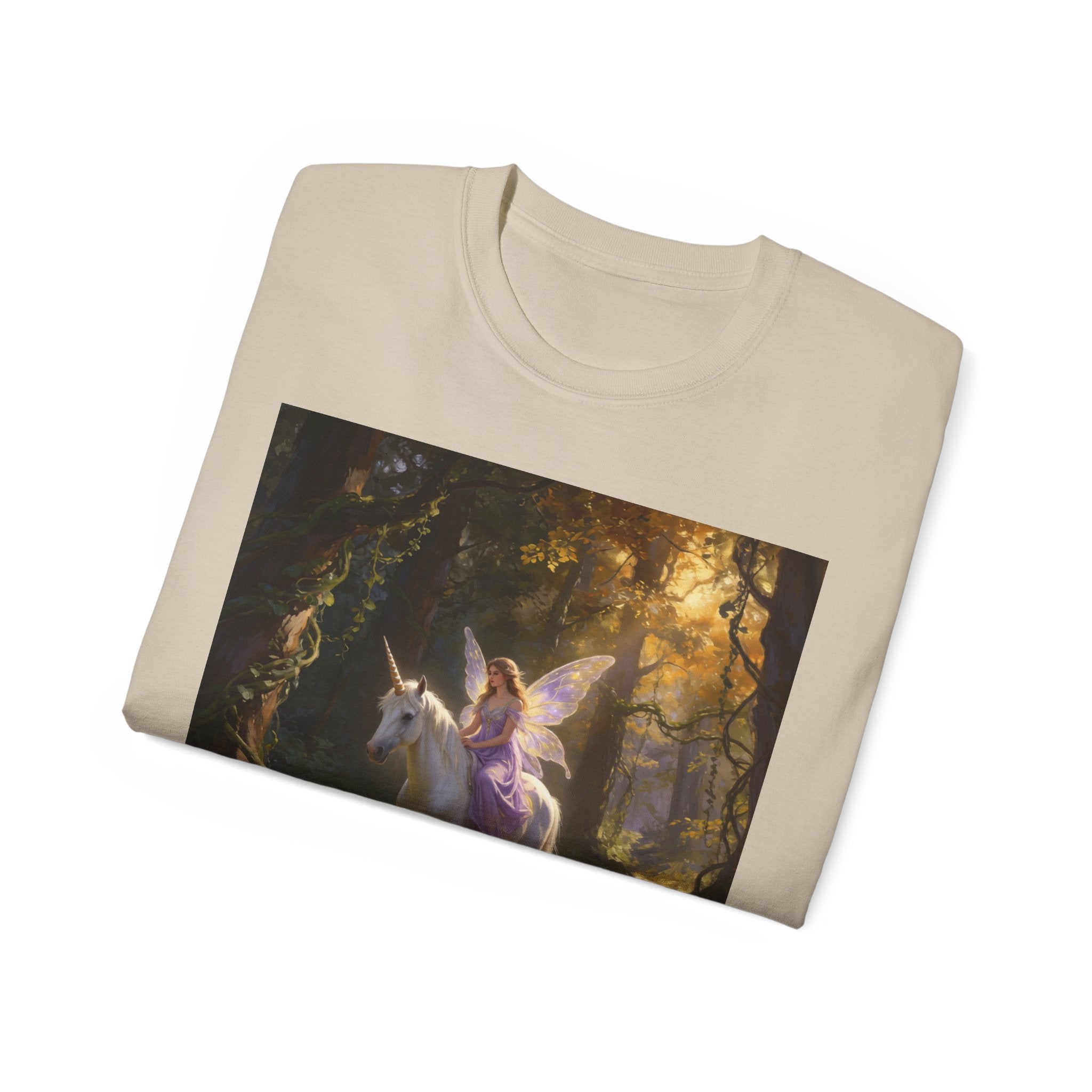 Magical Fairy/Unicorn Forest CottonTee — Fantasy Unicorn Shirt for Kids & Adults