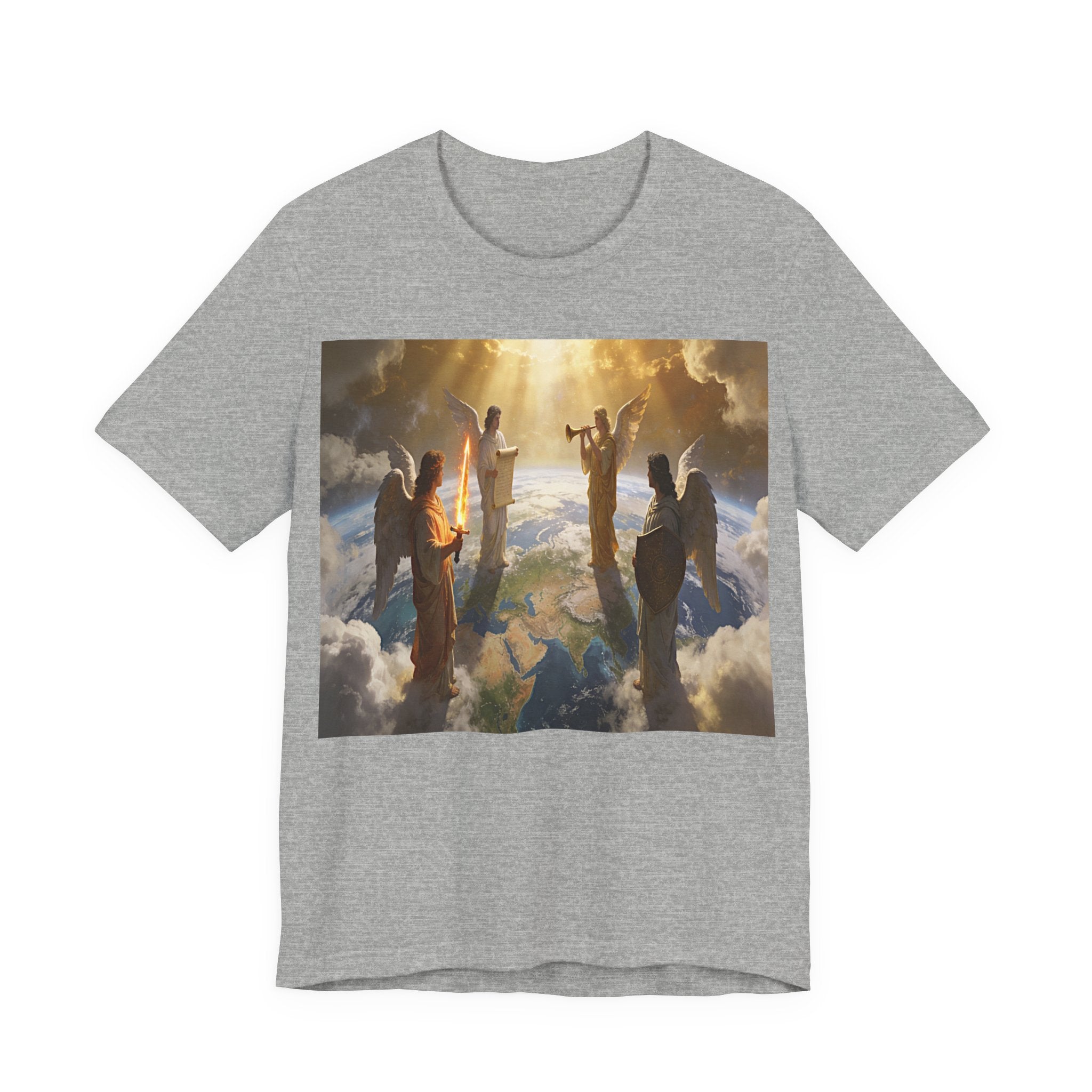 Christian Angel Choir T‑Shirt – Heavenly Worship Scene Tee Revelation 7:1-3