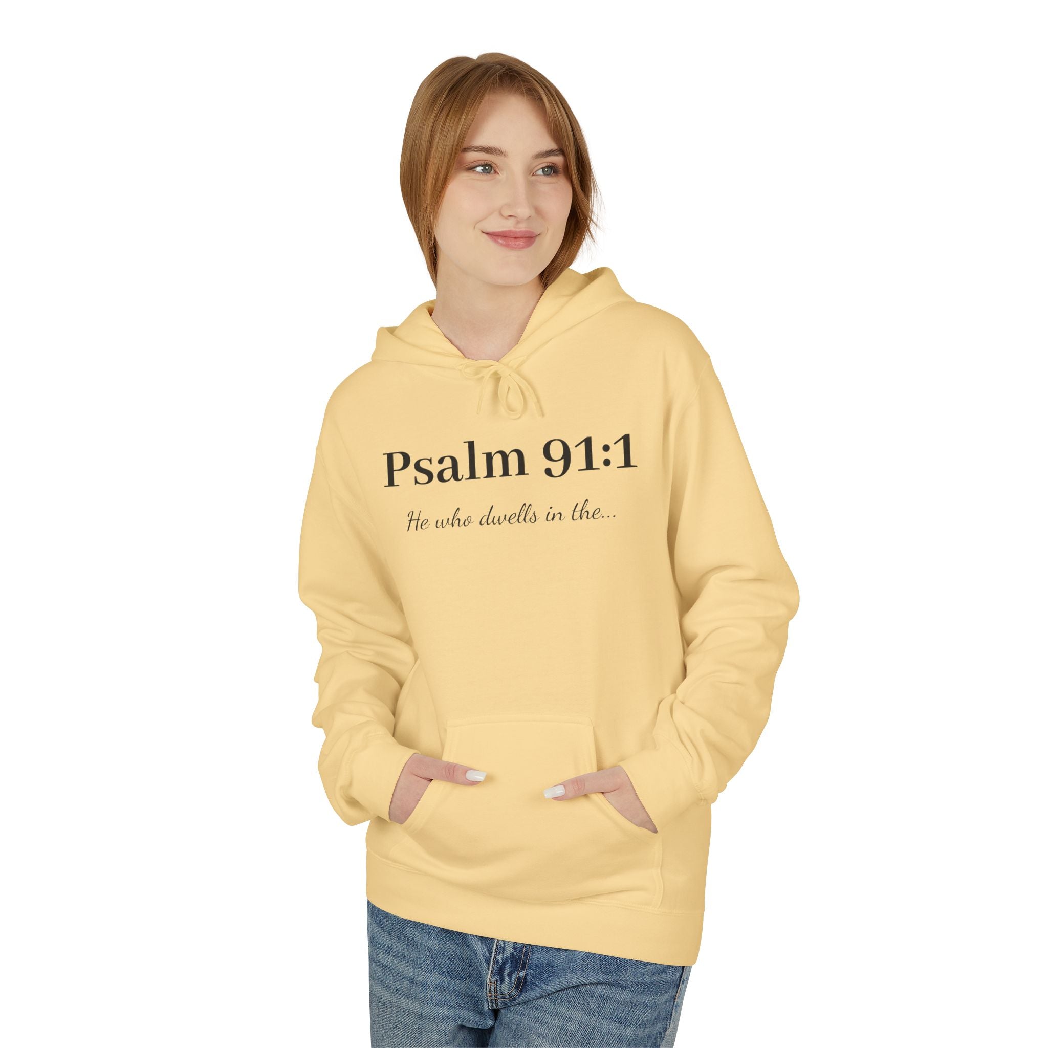 Psalm 91:1 Hoodie — Script Faith Pullover