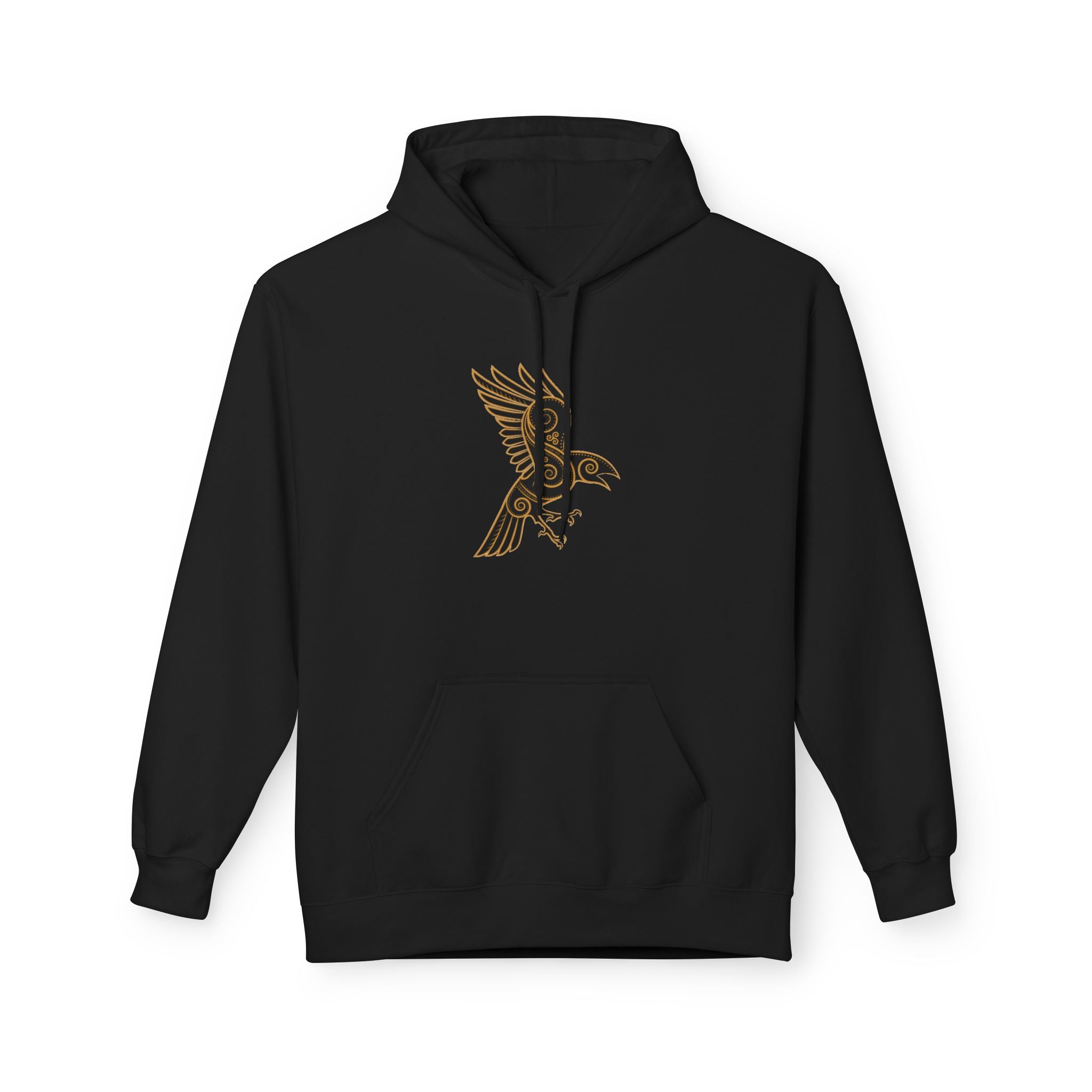 The Raven – Odin’s Messengers Viking Hoodie — Minimalist Line Art Bird