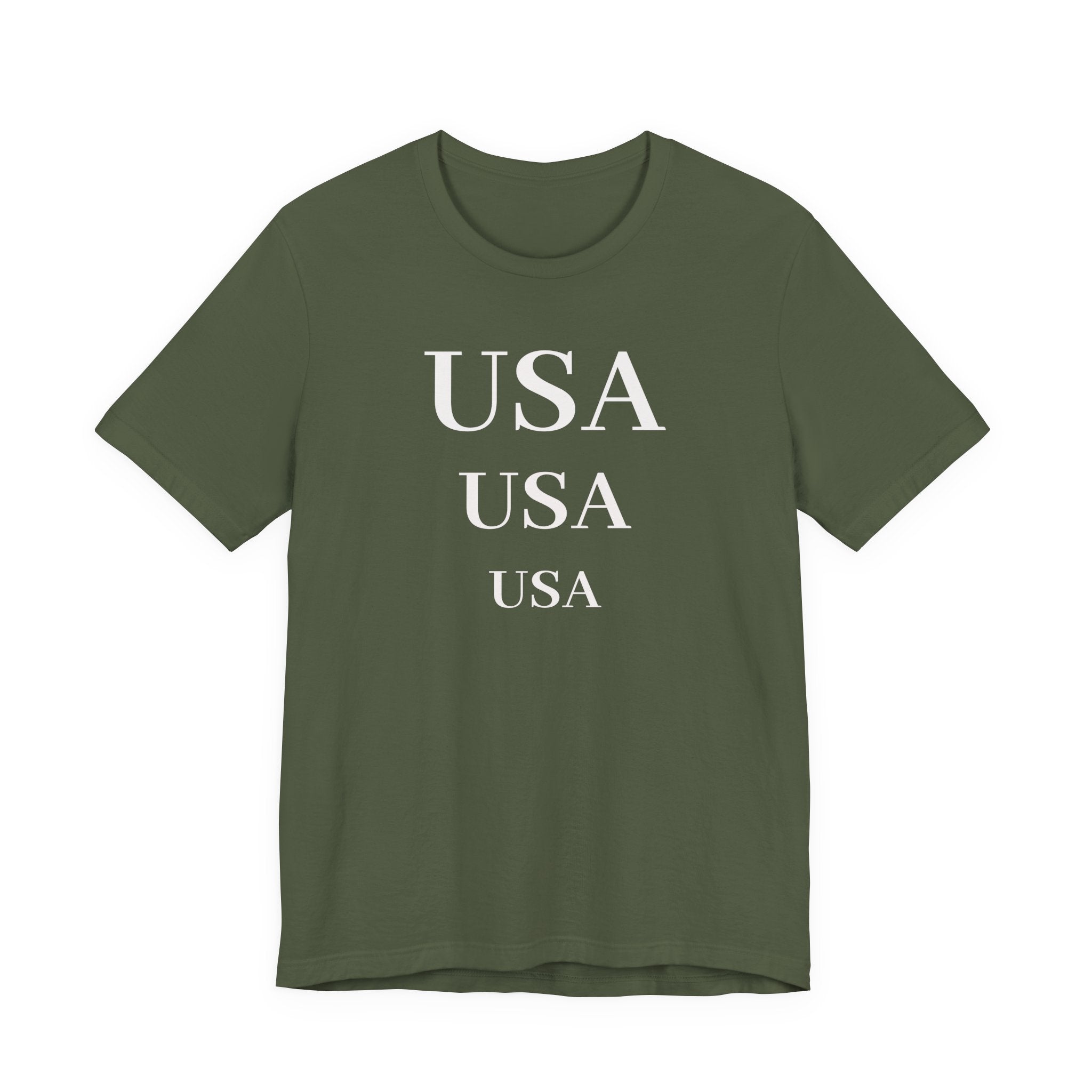 USA Repeat Text T‑Shirt — Patriotic Graphic Tee for 4th of July